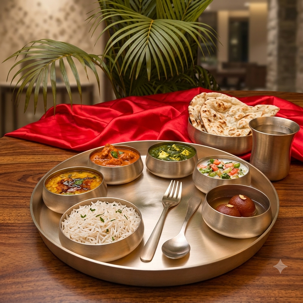 Ambi Pure Kansa Royal Maharaja Thali Set | 100% Lead-Free | Set of 10 Pieces