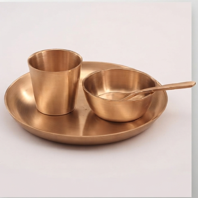 Ambi Home Pure Kansa Puja Thali Set for Thakur Ji Bhog – Diwali & Festive Pooja