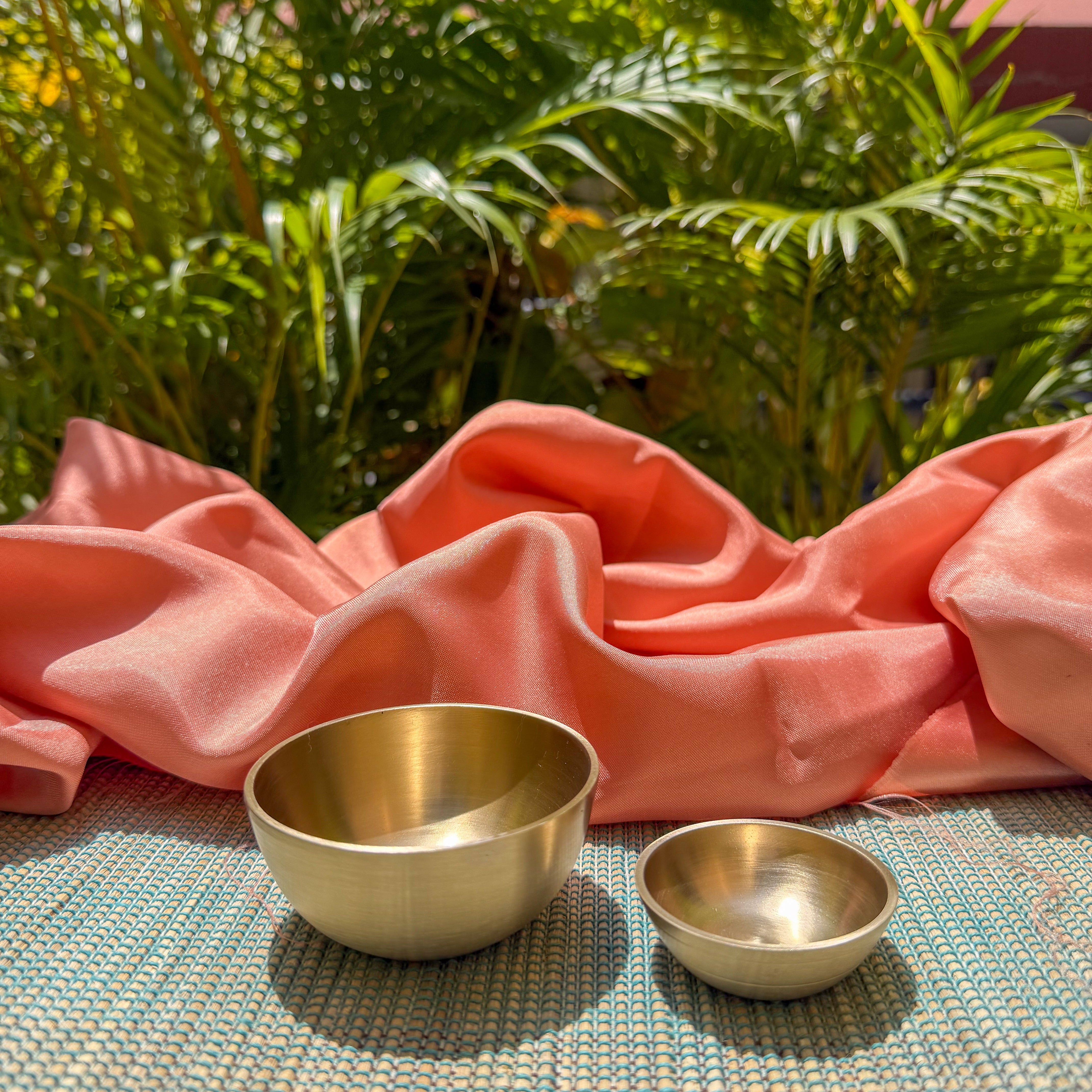 Ambi Pure Brass Small Thali Set of 4 | Kids Thali & Breakfast Thali Set