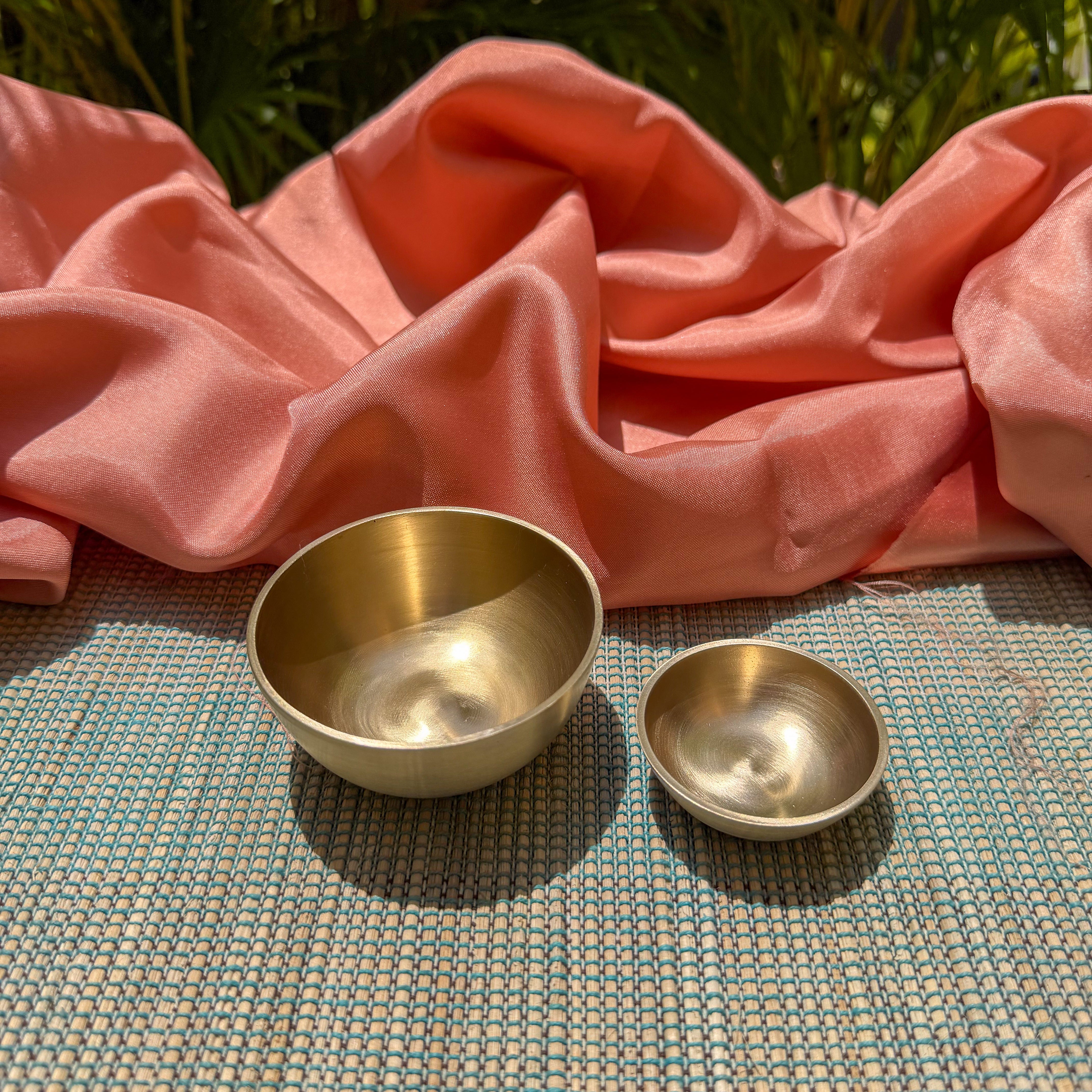 Ambi Pure Brass Small Thali Set of 4 | Kids Thali & Breakfast Thali Set