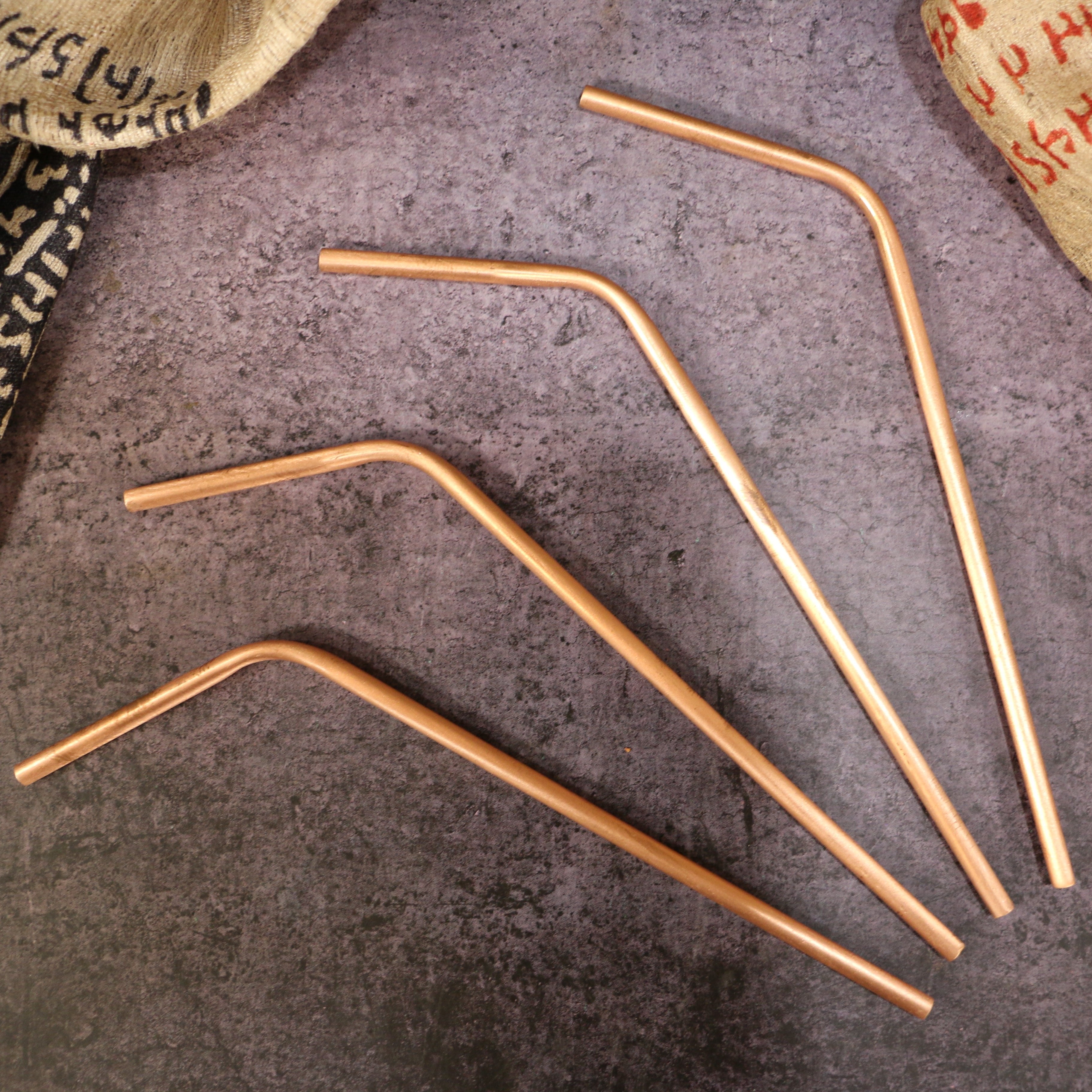 Pure Copper Water / Cocktail Straw - set of 4
