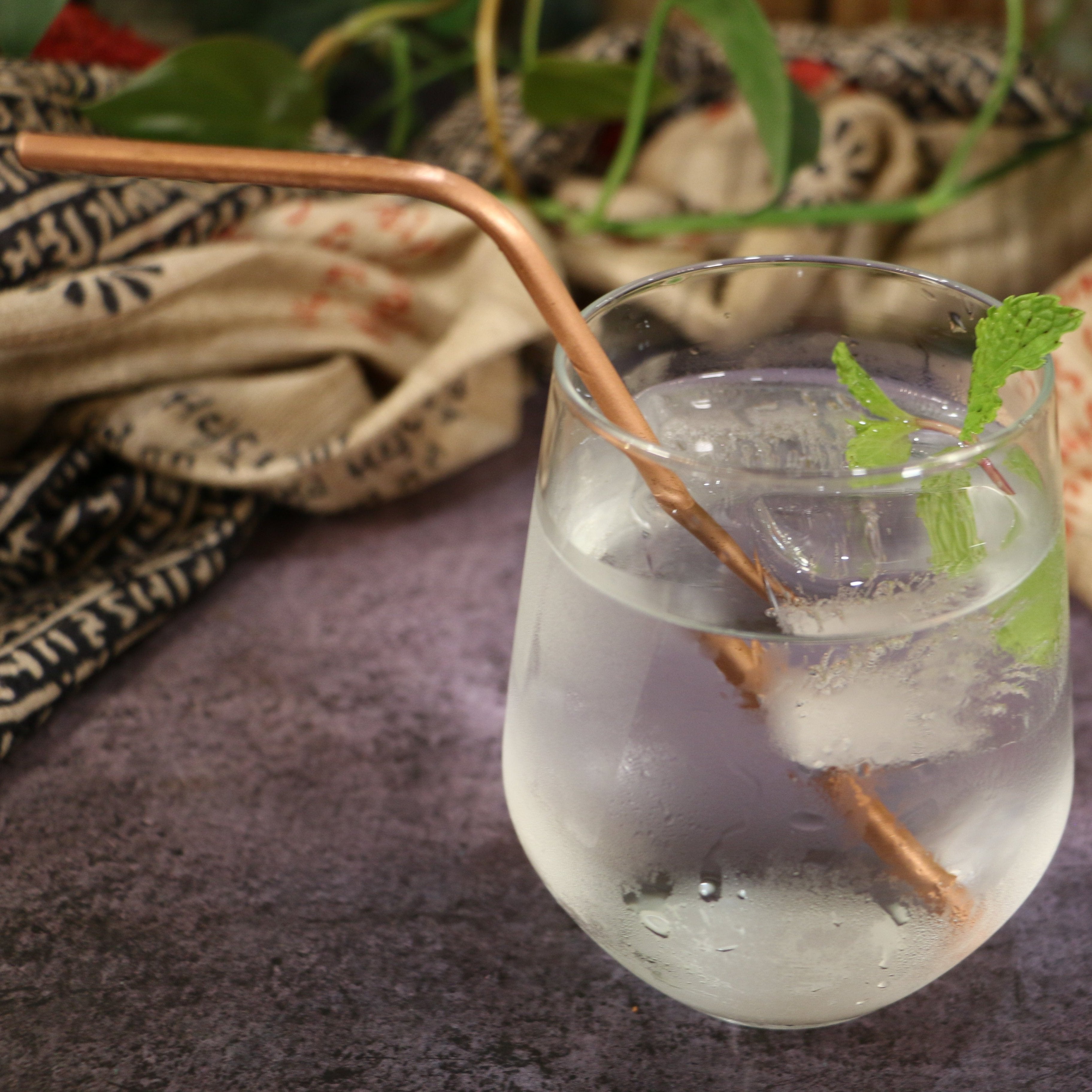 Pure Copper Water / Cocktail Straw - set of 4