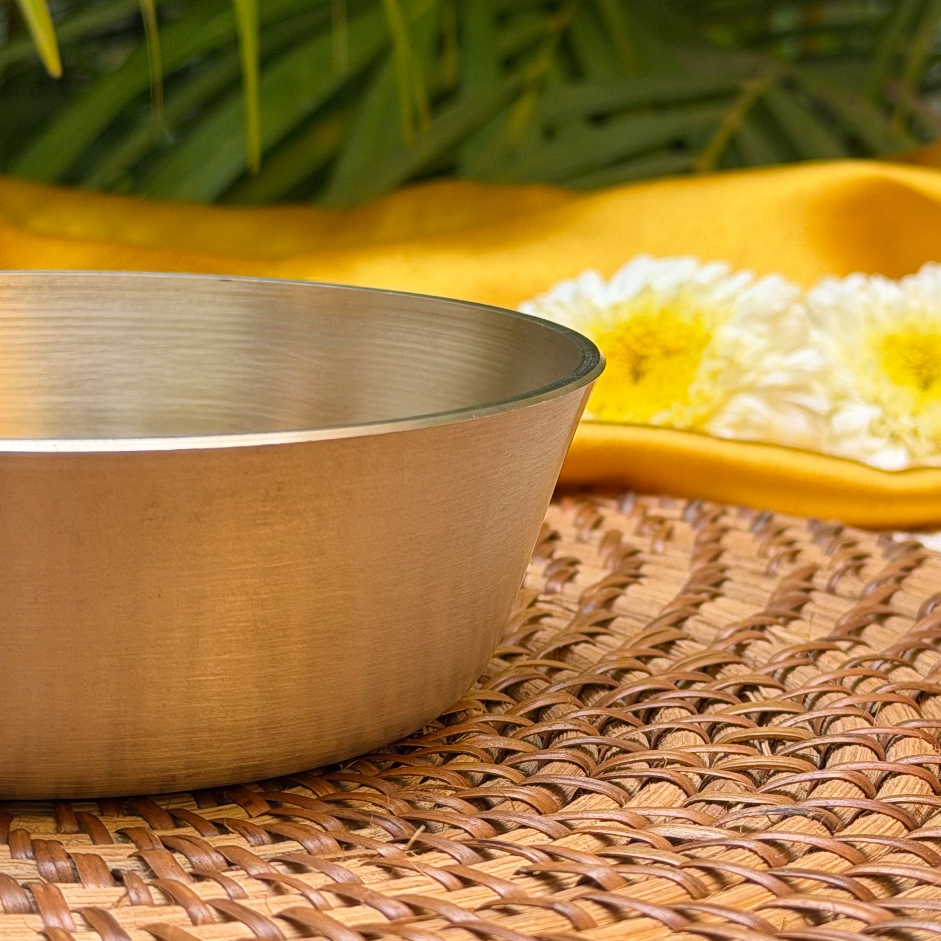 Ambi Kansa High Edge Bowl | Traditional Kansa Serving Bowl | Bronze Metal Bowl for Curries, Dal, Rice, Snacks, Sweets & Everyday Dining