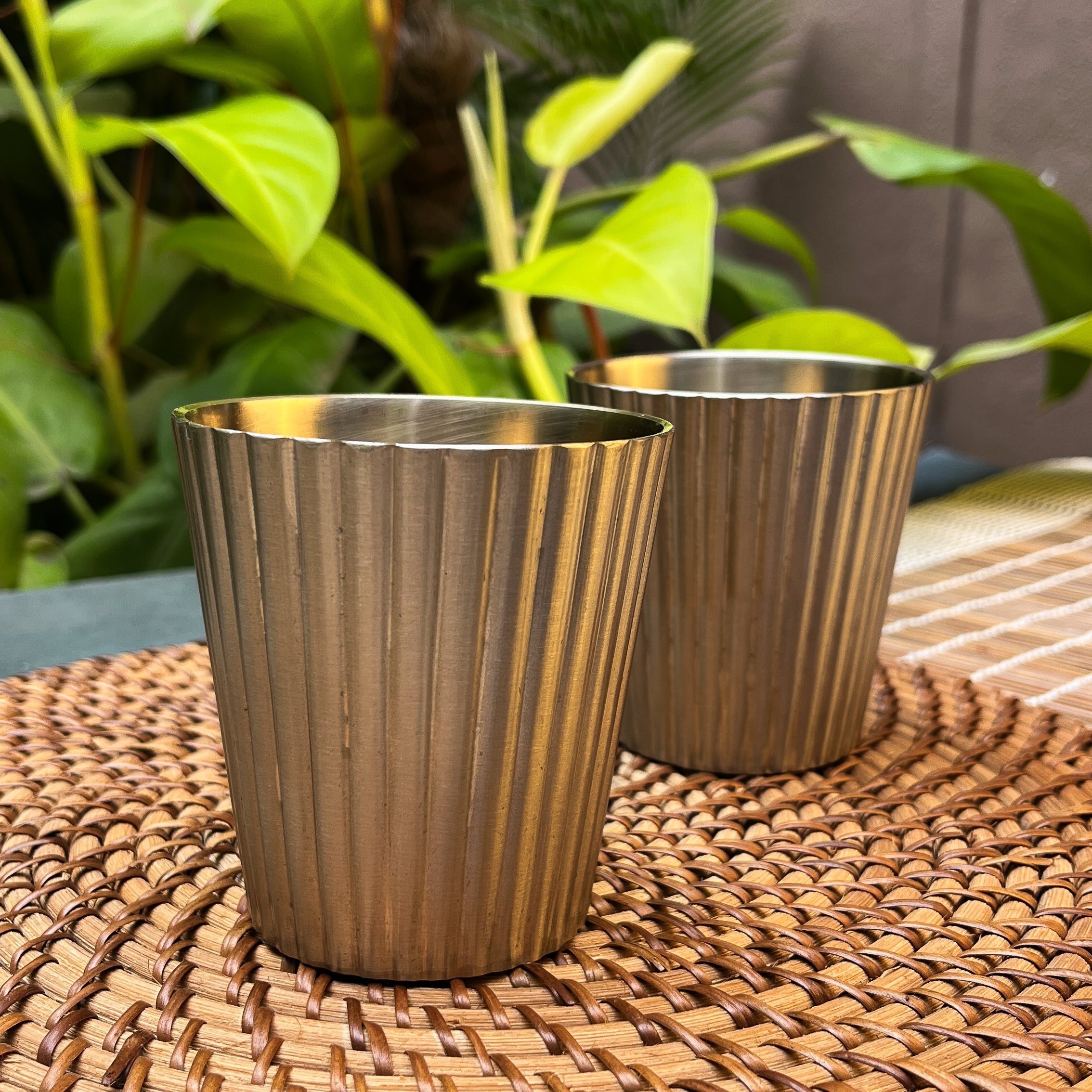 Pure Lead-Free Kansa Fluted Tumbler – 240 ML