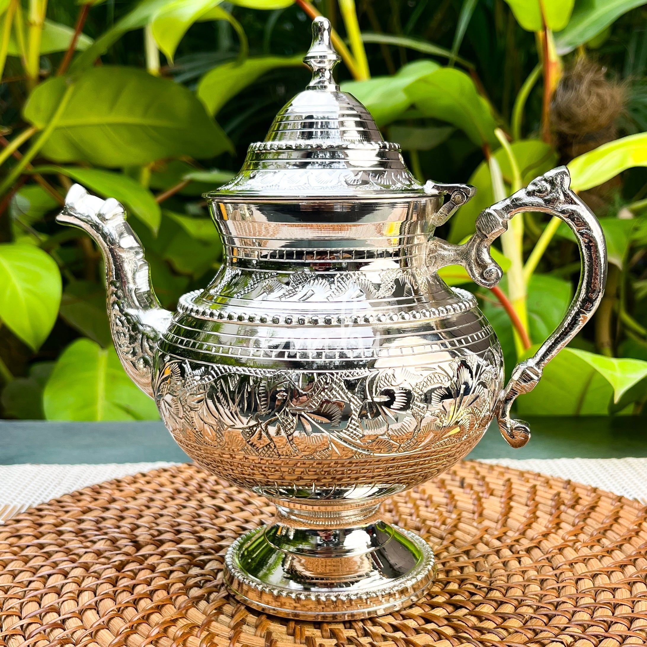Antique Victorian Style Royal Silver-Plated Finish Pure Brass Tea Set of 3