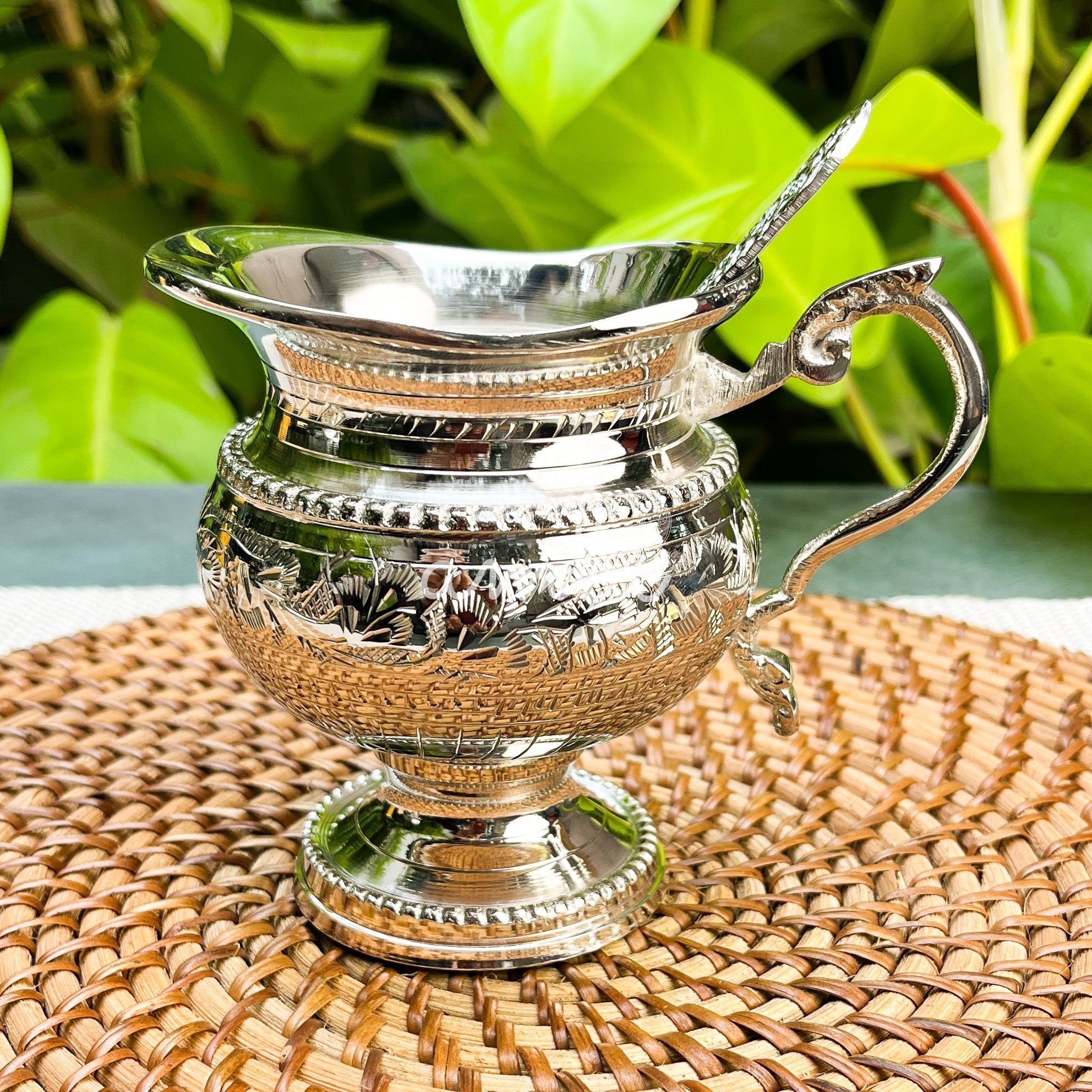 Antique Victorian Style Royal Silver-Plated Finish Pure Brass Tea Set of 3