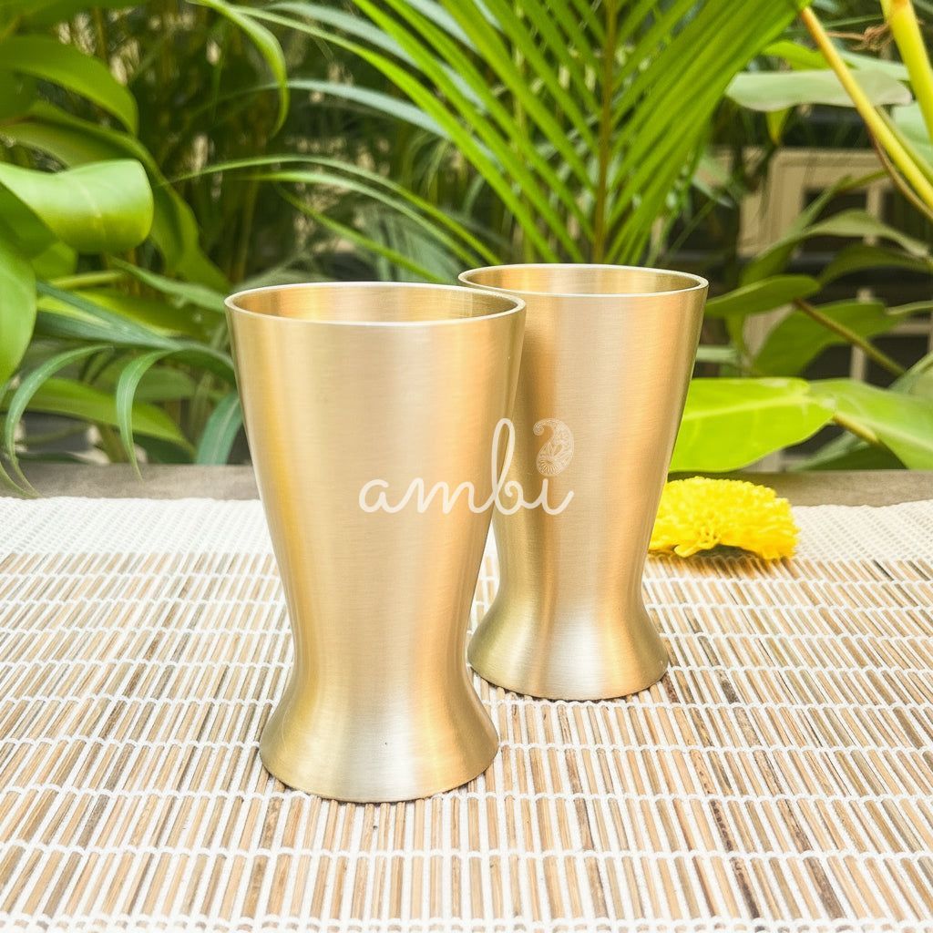 AMBI Royal 100% Pure Lead Free Kansa Small Glass - 140ML - Kids glass