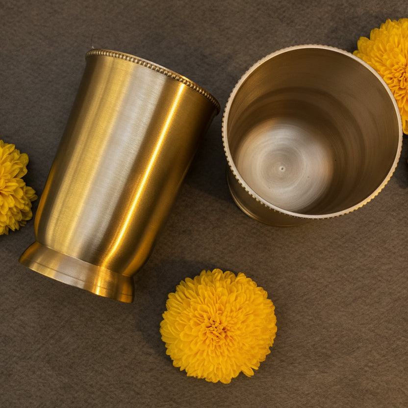 Ambi Pure Brass Glass with Beaded Rim