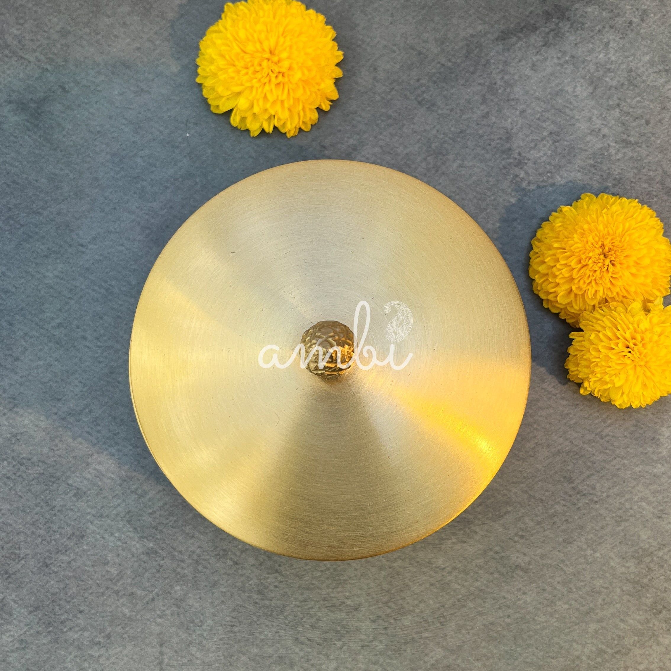 AMBI Heritage Ribbed Brass Box with Pinecone Lid Large Size