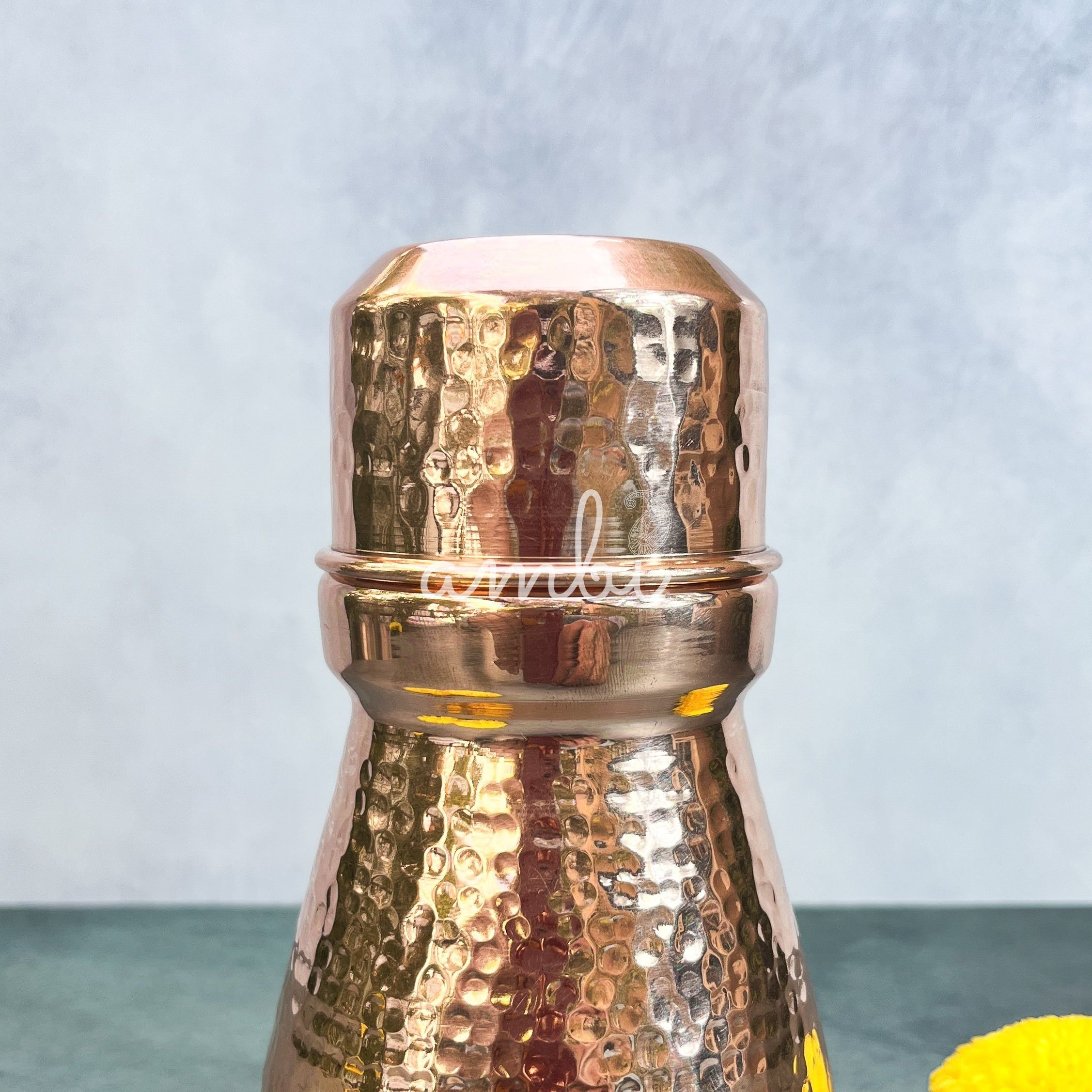 Ambi Pure Classy Pure Copper Water Carafe with Glass / Bottle Small
