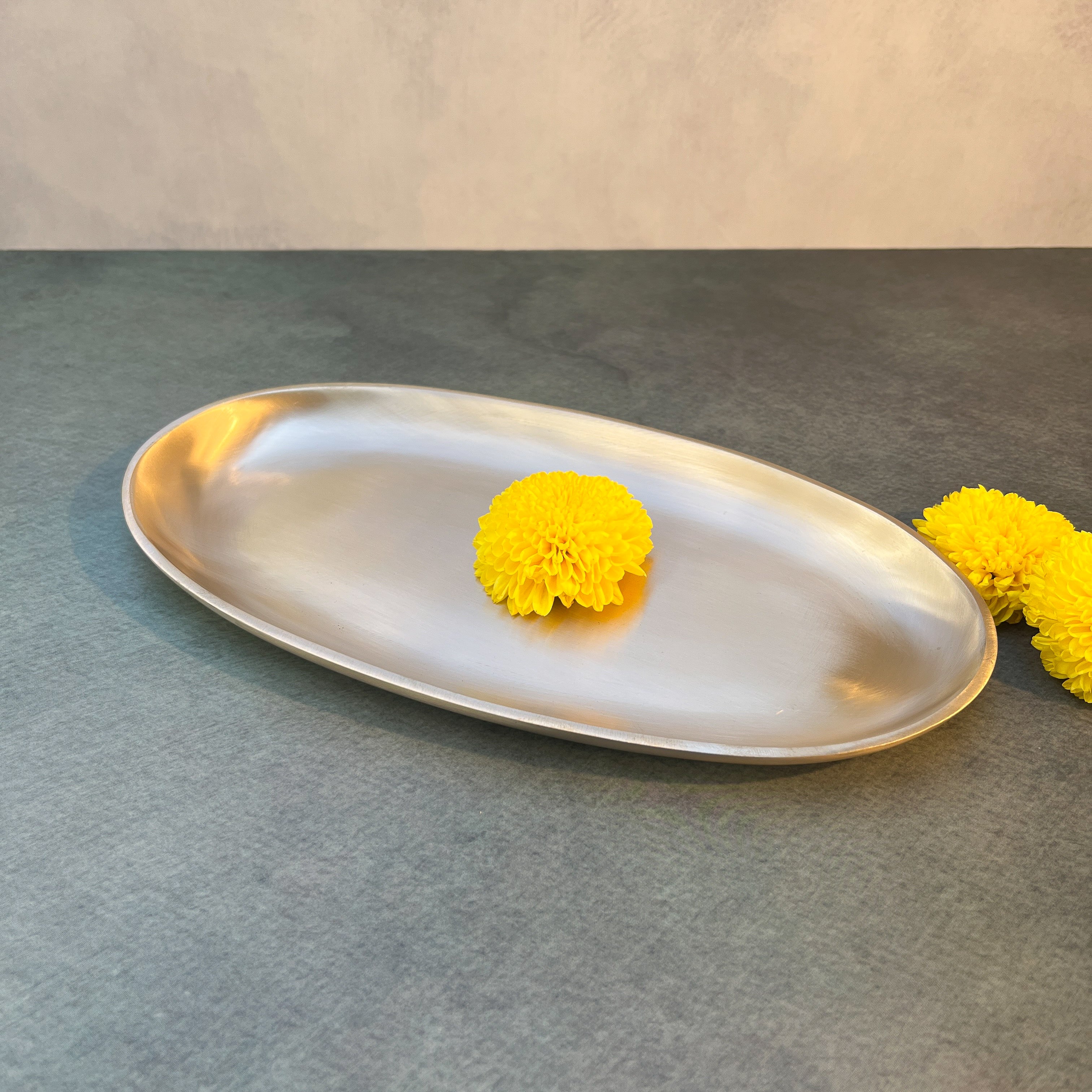 AMBI 100% Pure Lead Free Heavy Kansa Classic Oval Kebab Platter