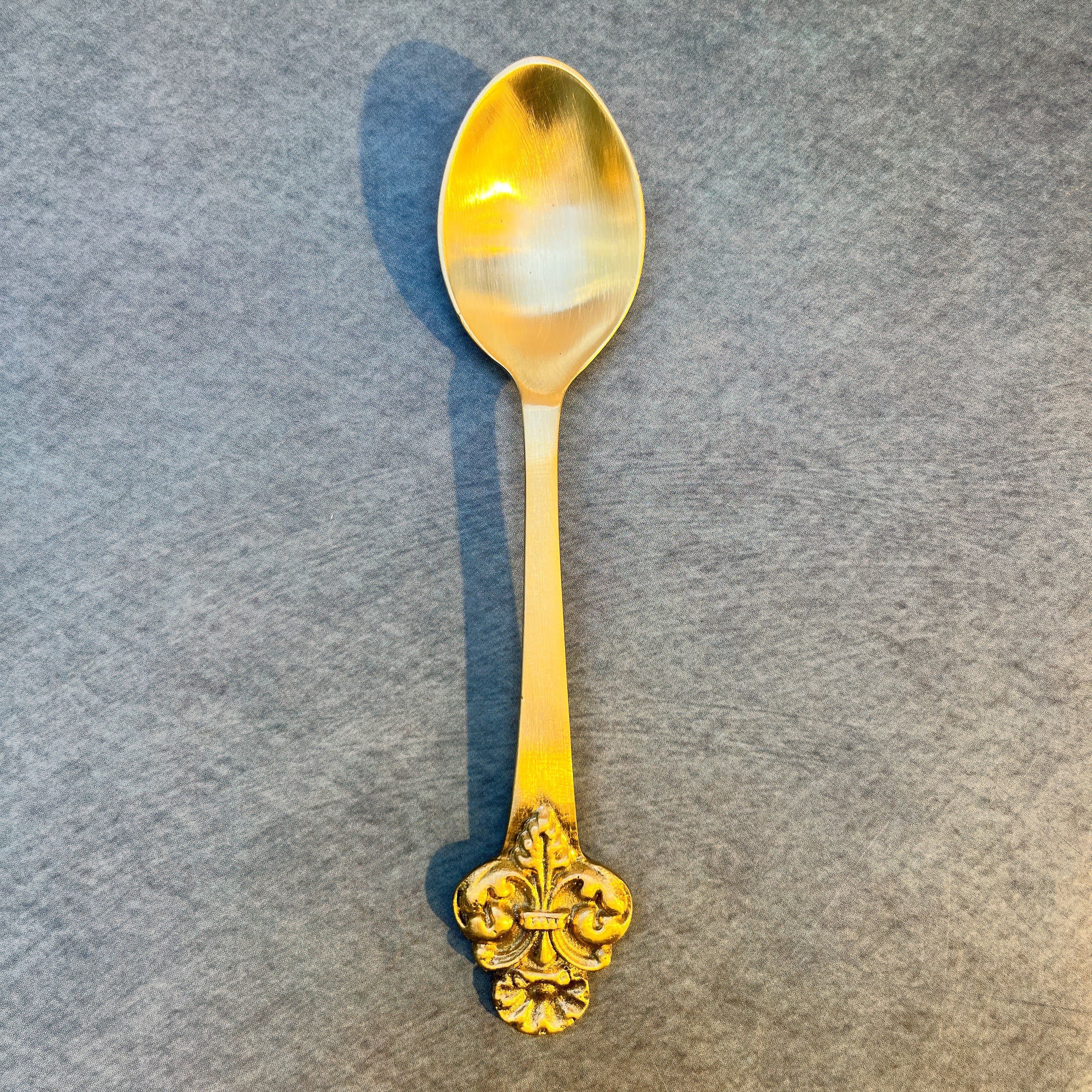 AMBI Ambi Pure Brass Small Spoon with Baroque or Rococo Head Set of 2