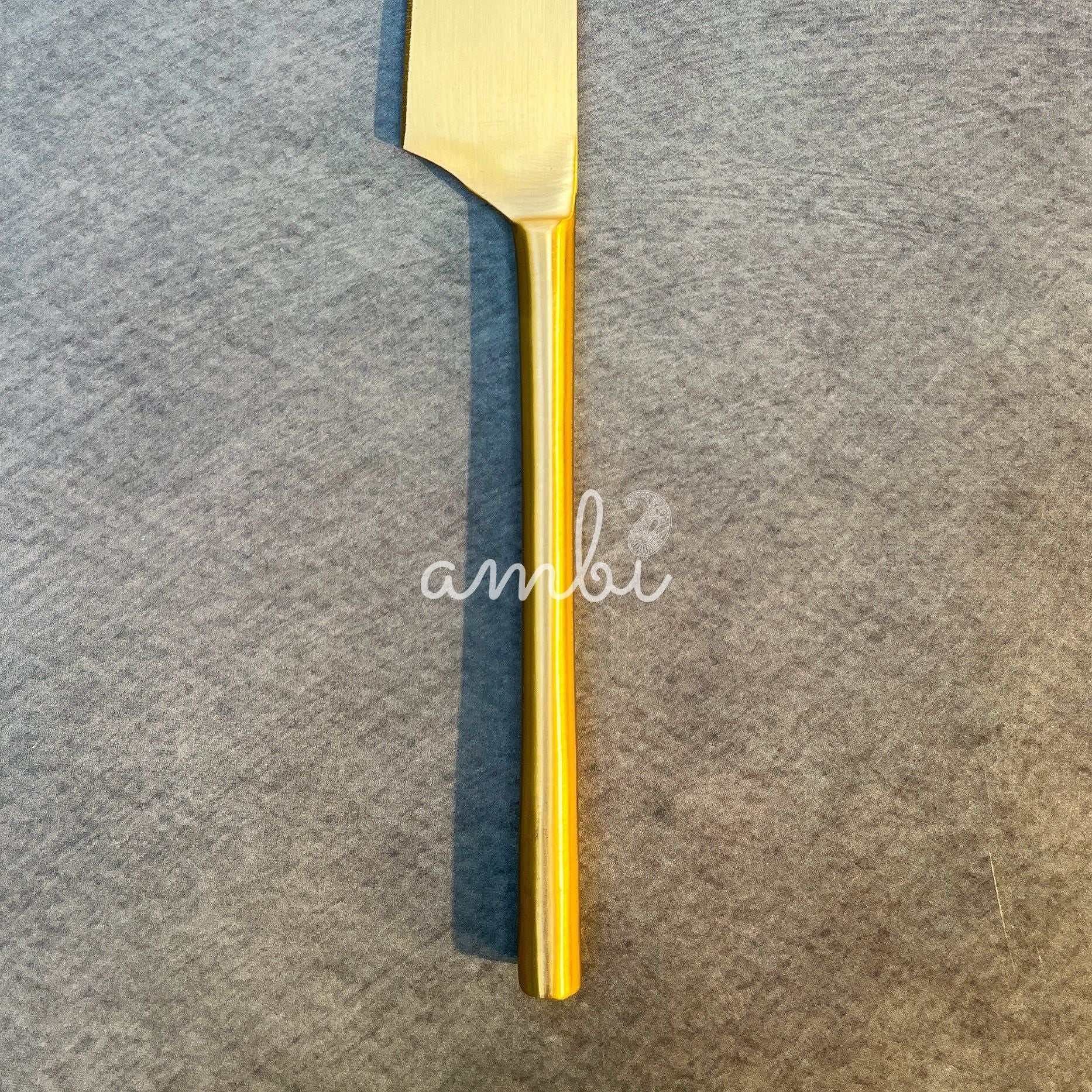 AMBI Pure Brass Heavy Handcrafted Rectangle Knife with Satin Polish