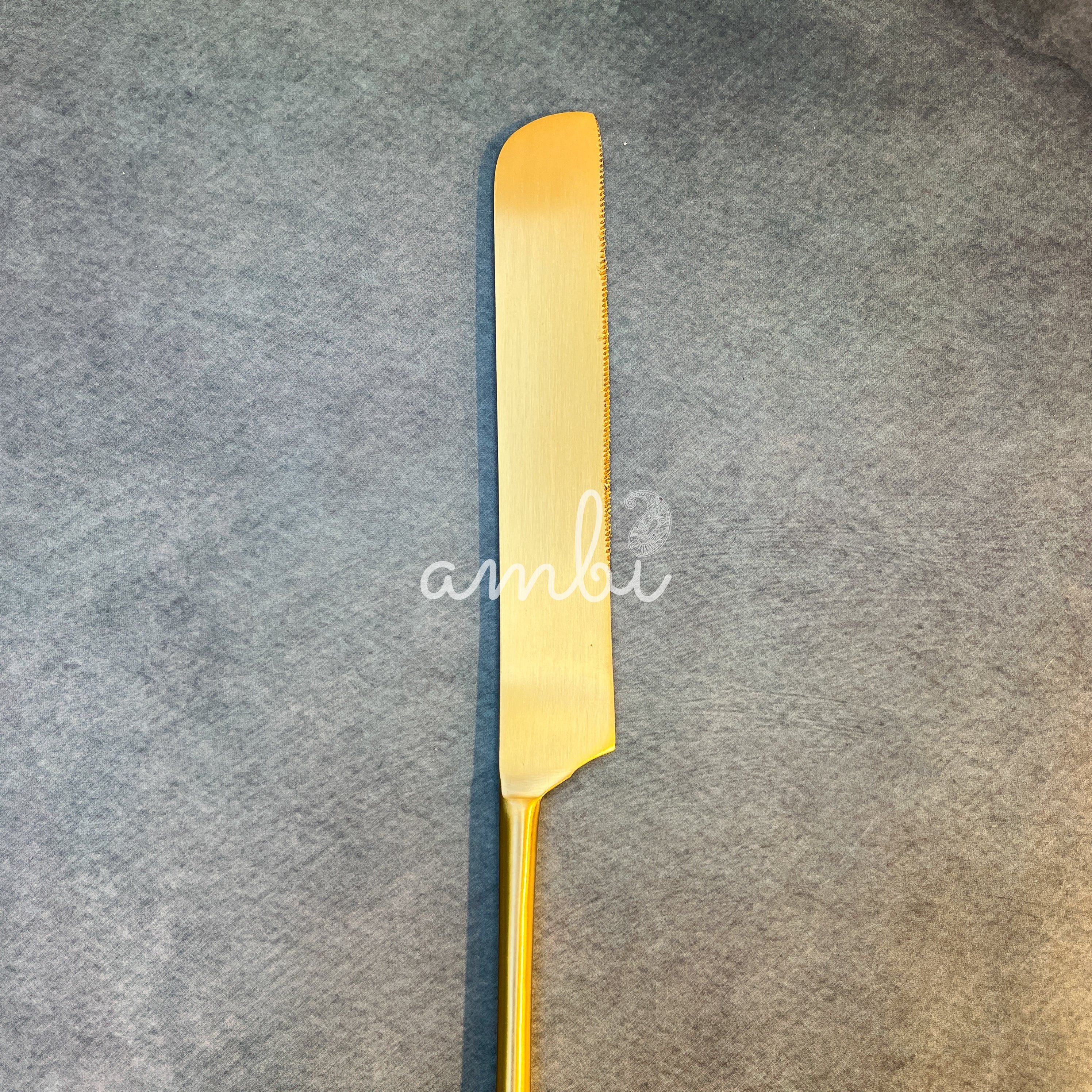 AMBI Pure Brass Heavy Handcrafted Rectangle Knife with Satin Polish