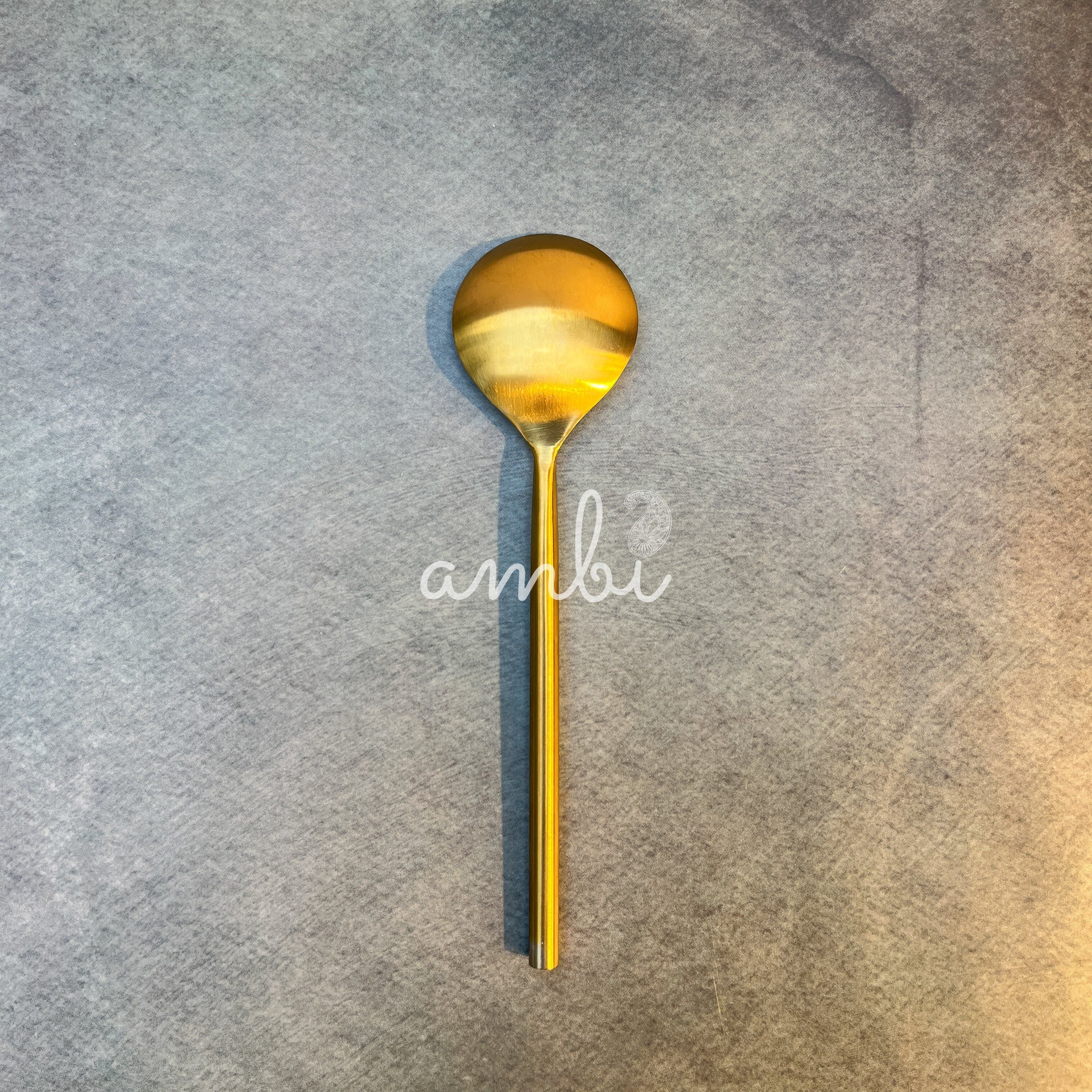 AMBI Pure Brass Elegant Heavy Spoon - 7 inches