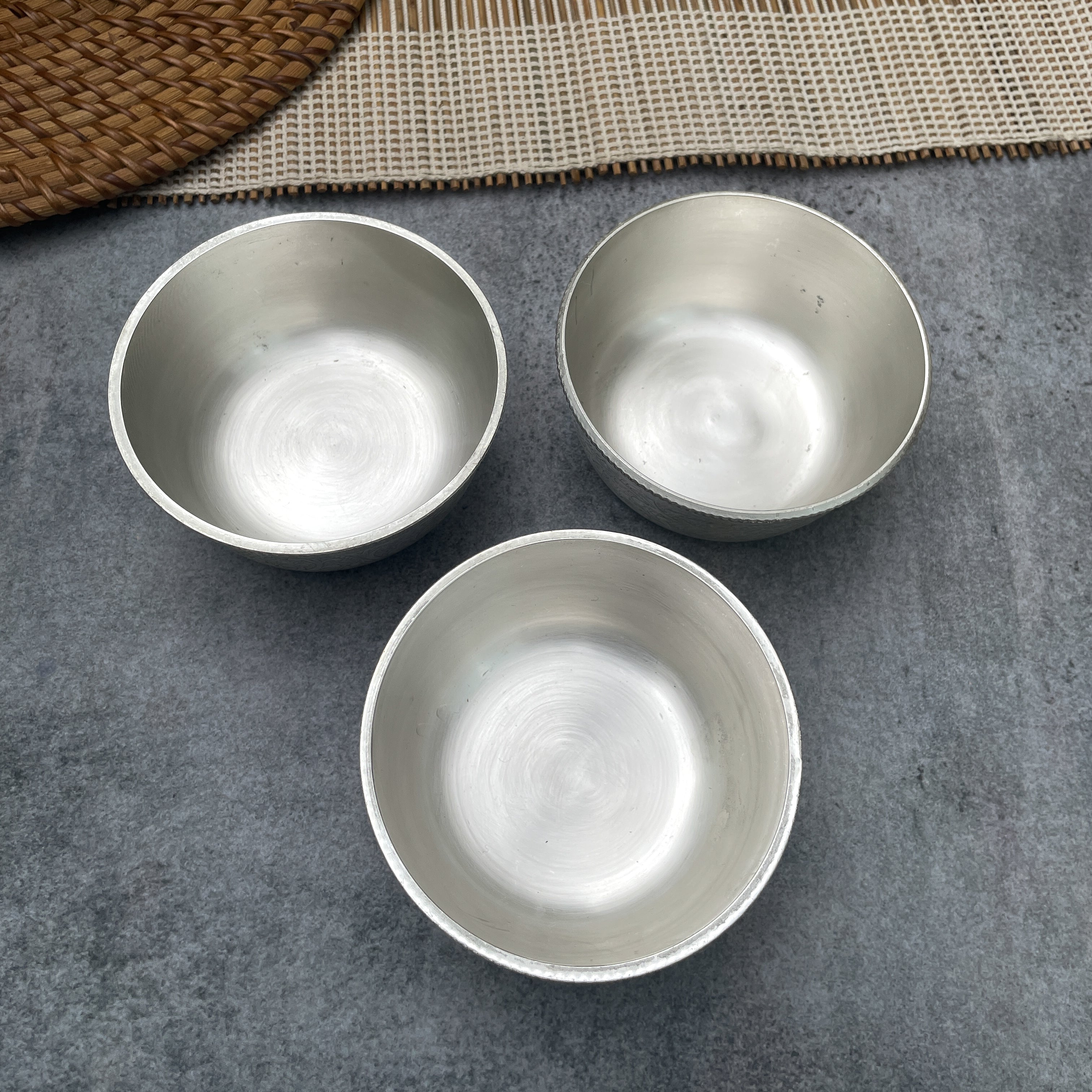 Ambi Silver-Plated Brass Engraved Serving Bowl – 3.5 Inch | 150g