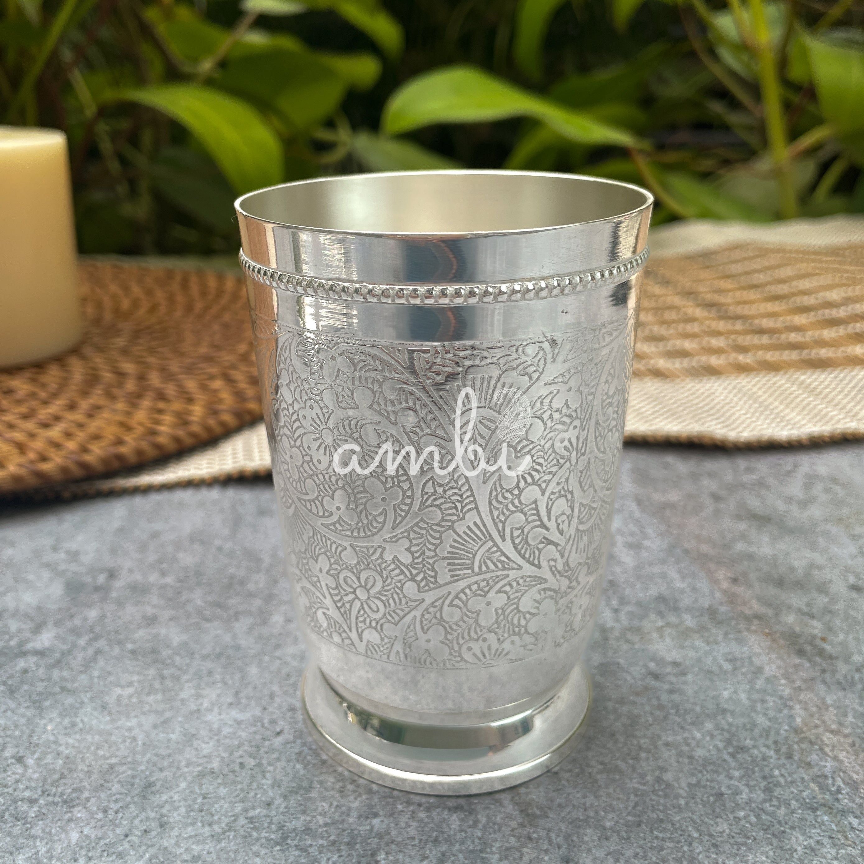 Ambi Compact 4 Inches Pure Silver-Plated Glass – Elegant & Sturdy