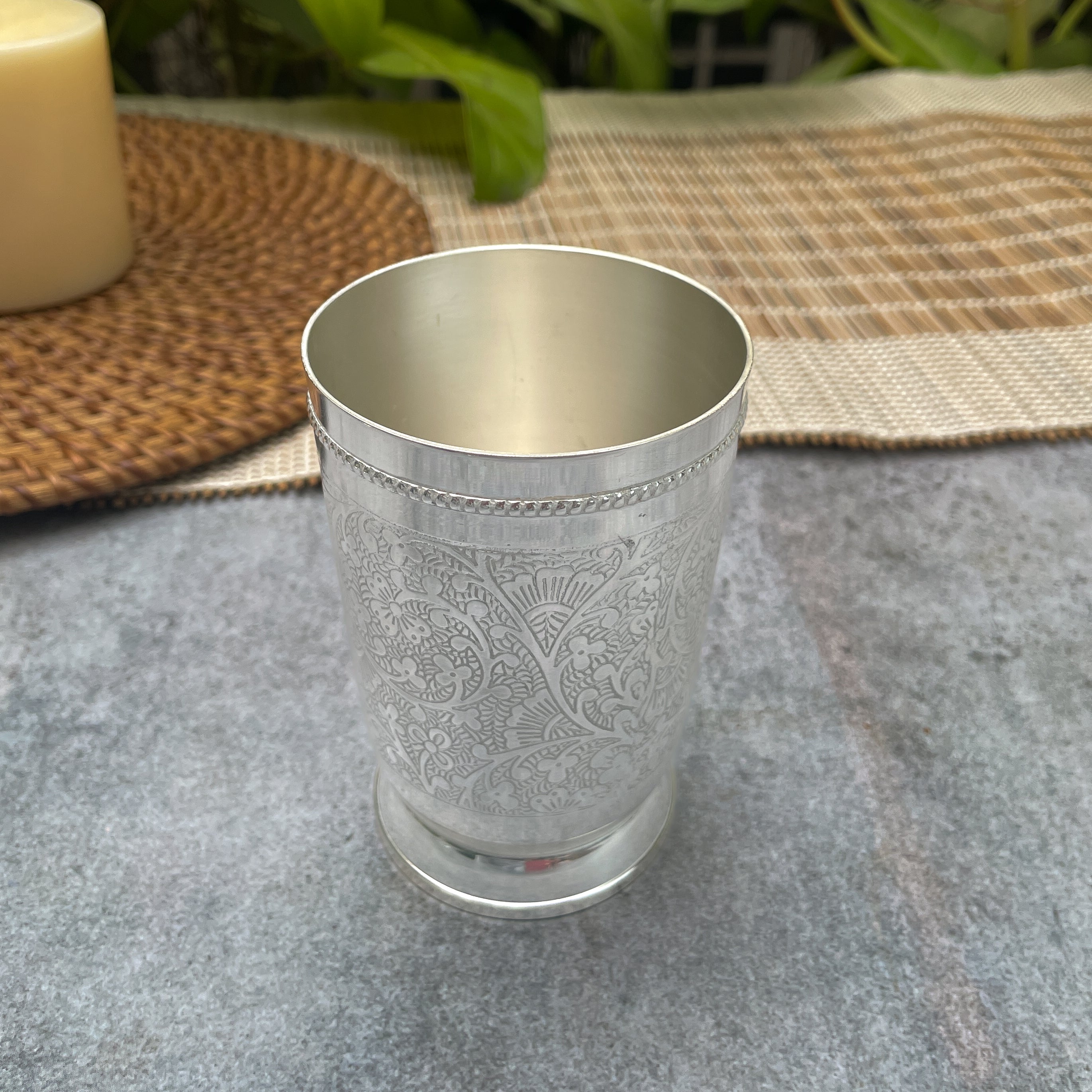Ambi Compact 4 Inches Pure Silver-Plated Glass – Elegant & Sturdy