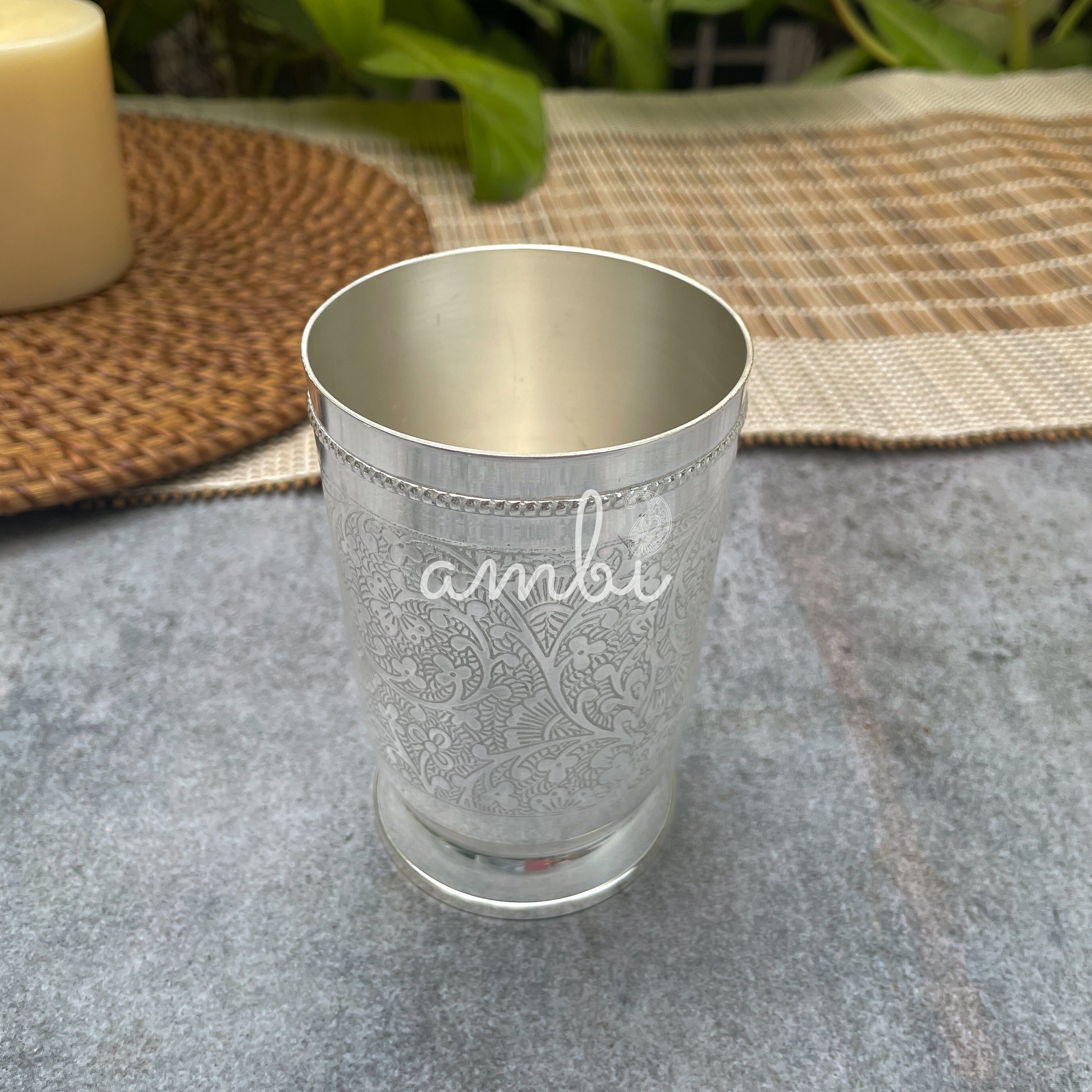 Ambi Compact 4 Inches Pure Silver-Plated Glass – Elegant & Sturdy