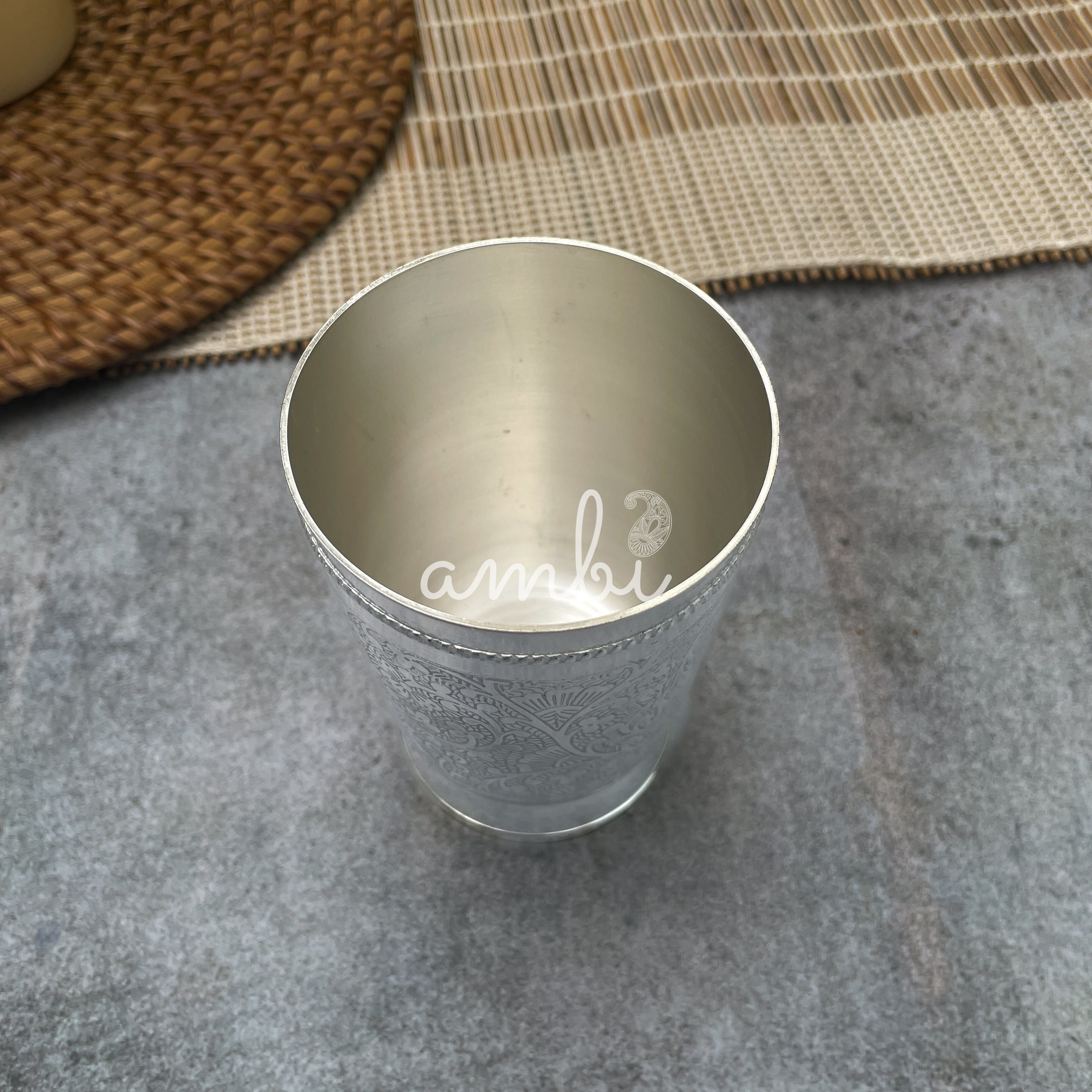 Ambi Compact 4 Inches Pure Silver-Plated Glass – Elegant & Sturdy