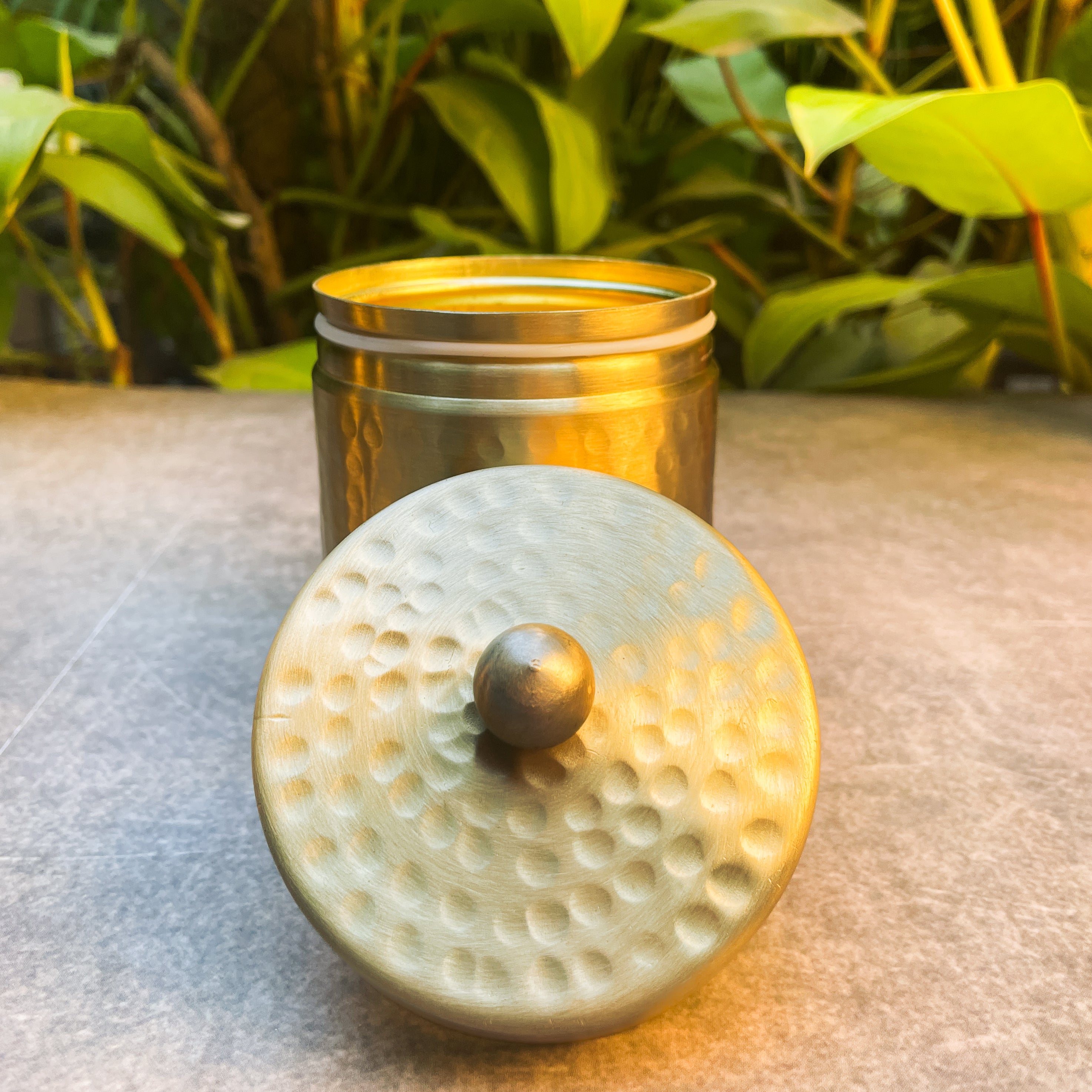 Ambi Pure Brass Luxury Hammered Storage Box - Set of 3 (S, M, L)