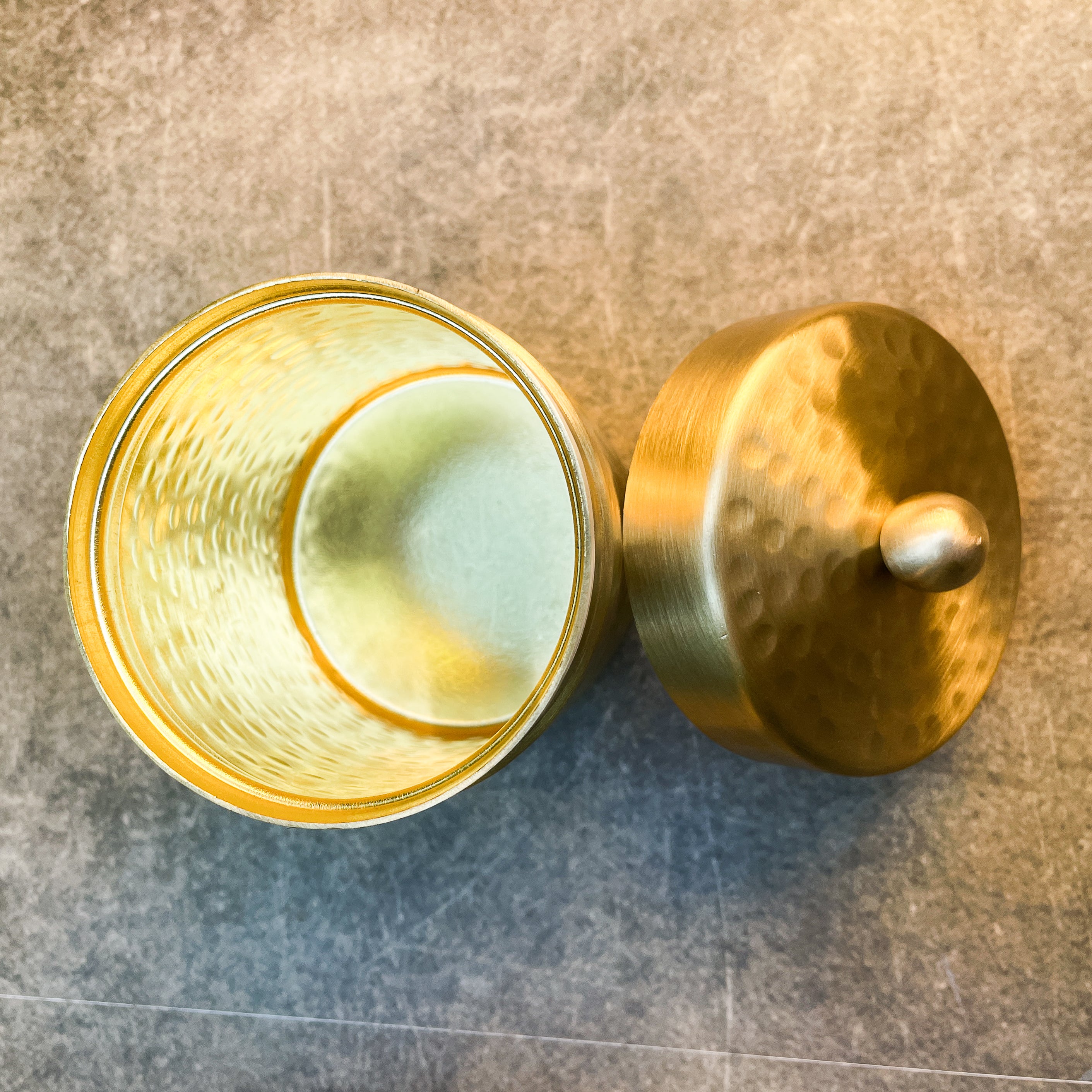 Ambi Pure Brass Luxury Hammered Storage Box - Set of 3 (S, M, L)