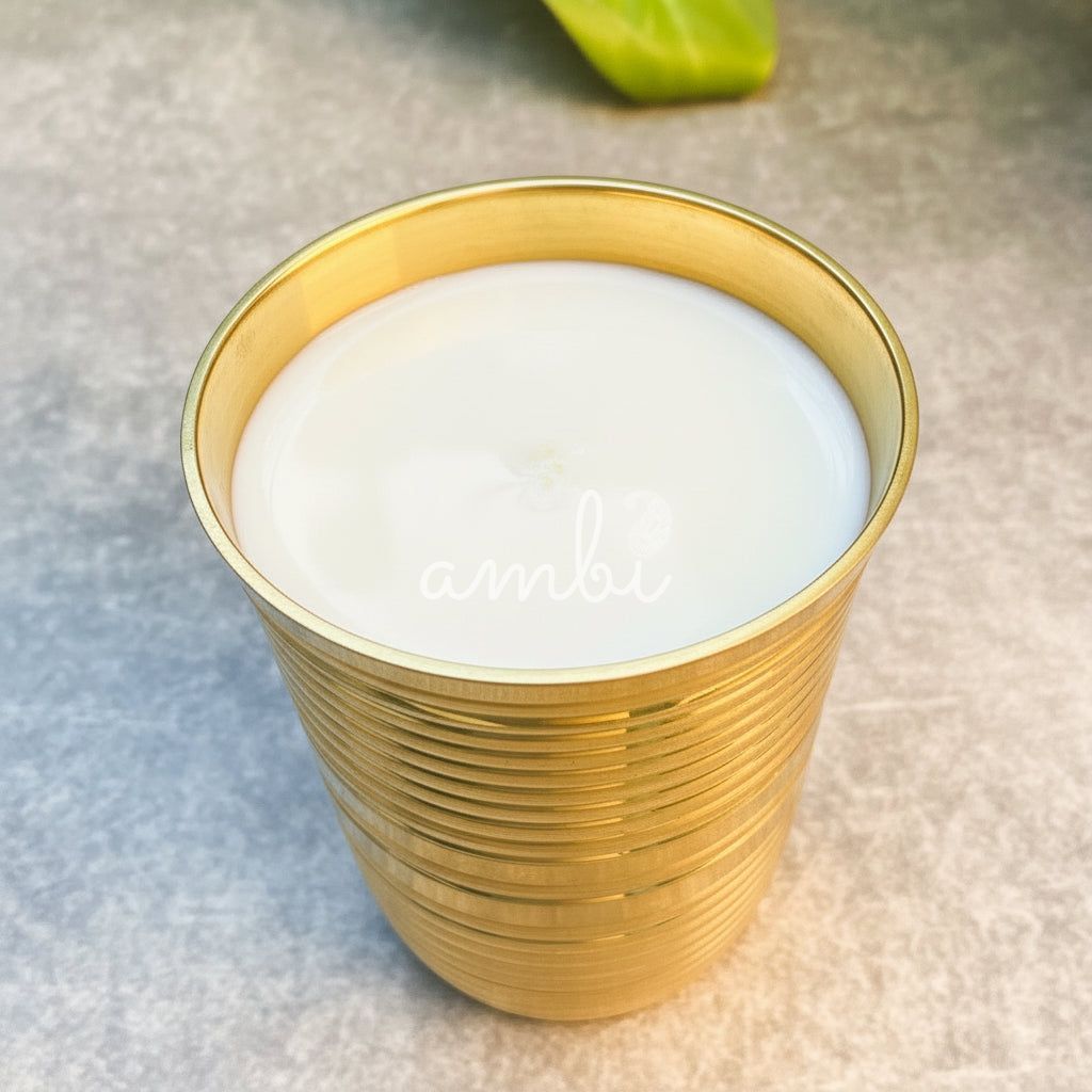 Ambi Pure Brass Ribbed Drinking Glass