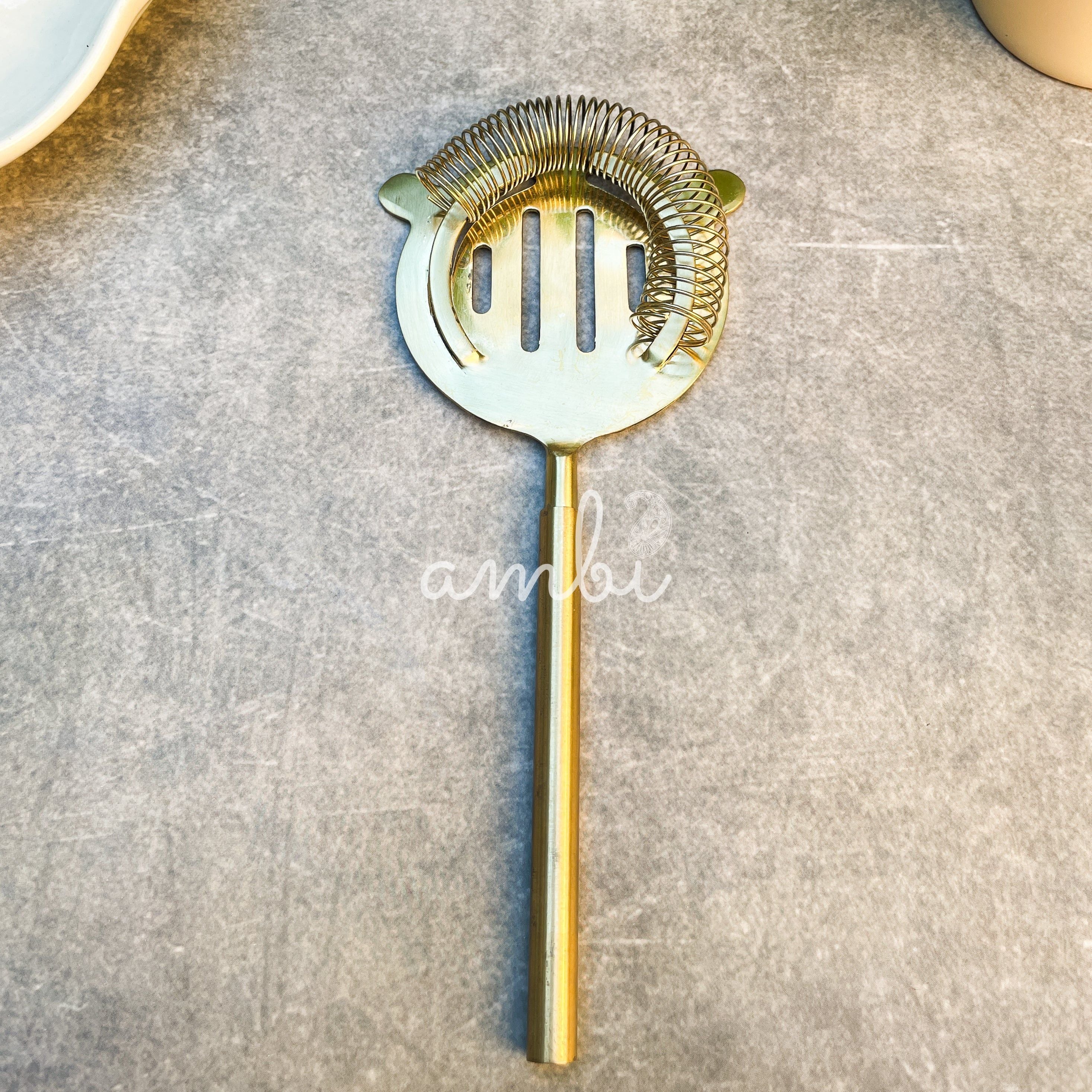 Ambi Pure Brass Hawthorne Cocktail Strainer
