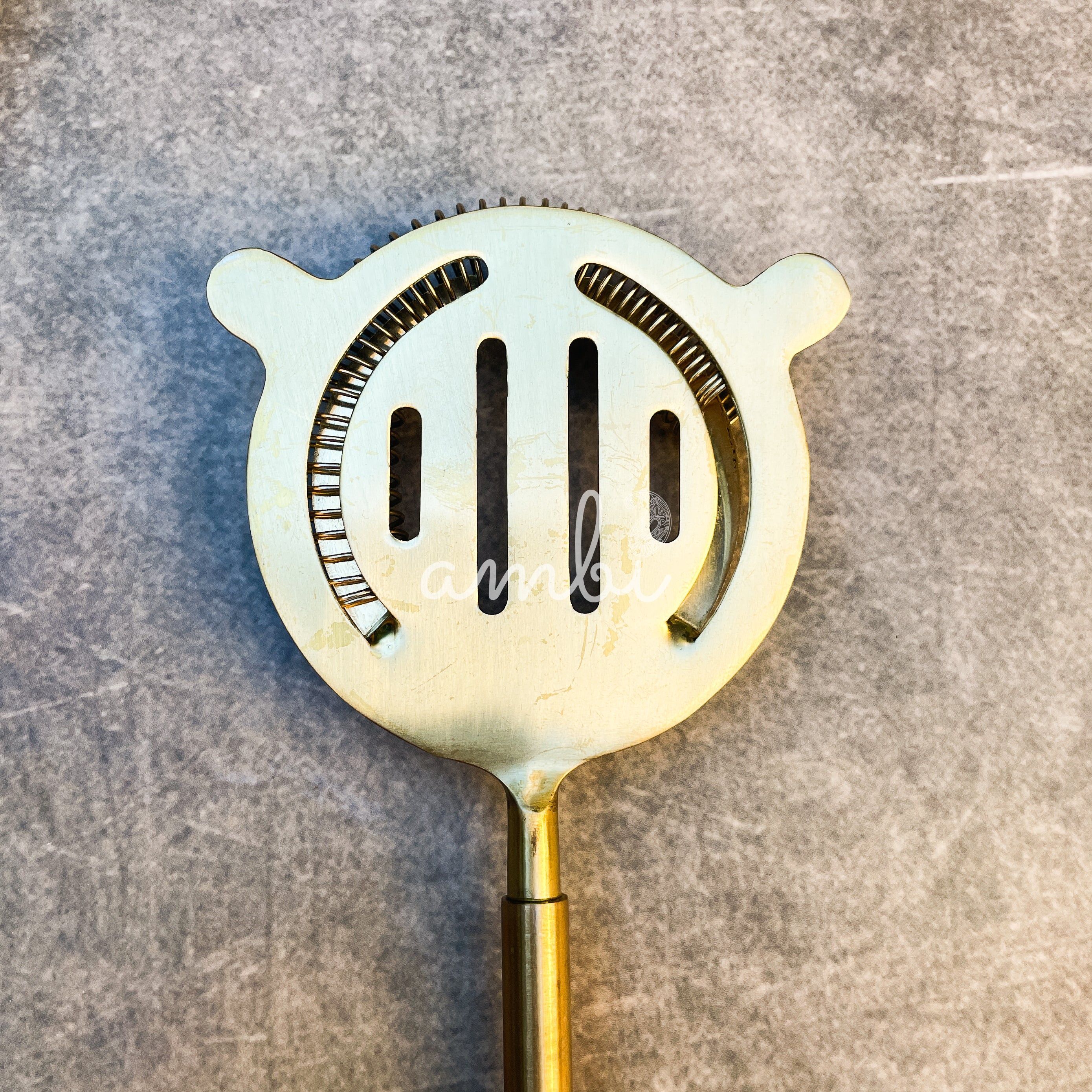 Ambi Pure Brass Hawthorne Cocktail Strainer