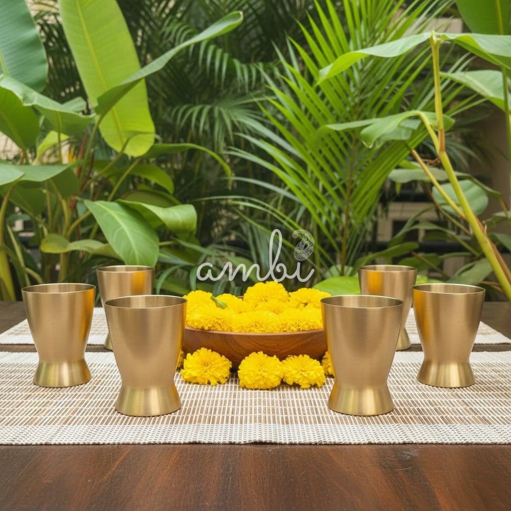 AMBI Royal 100% Pure Lead Free Kansa Small Glass - 140ML - Kids glass