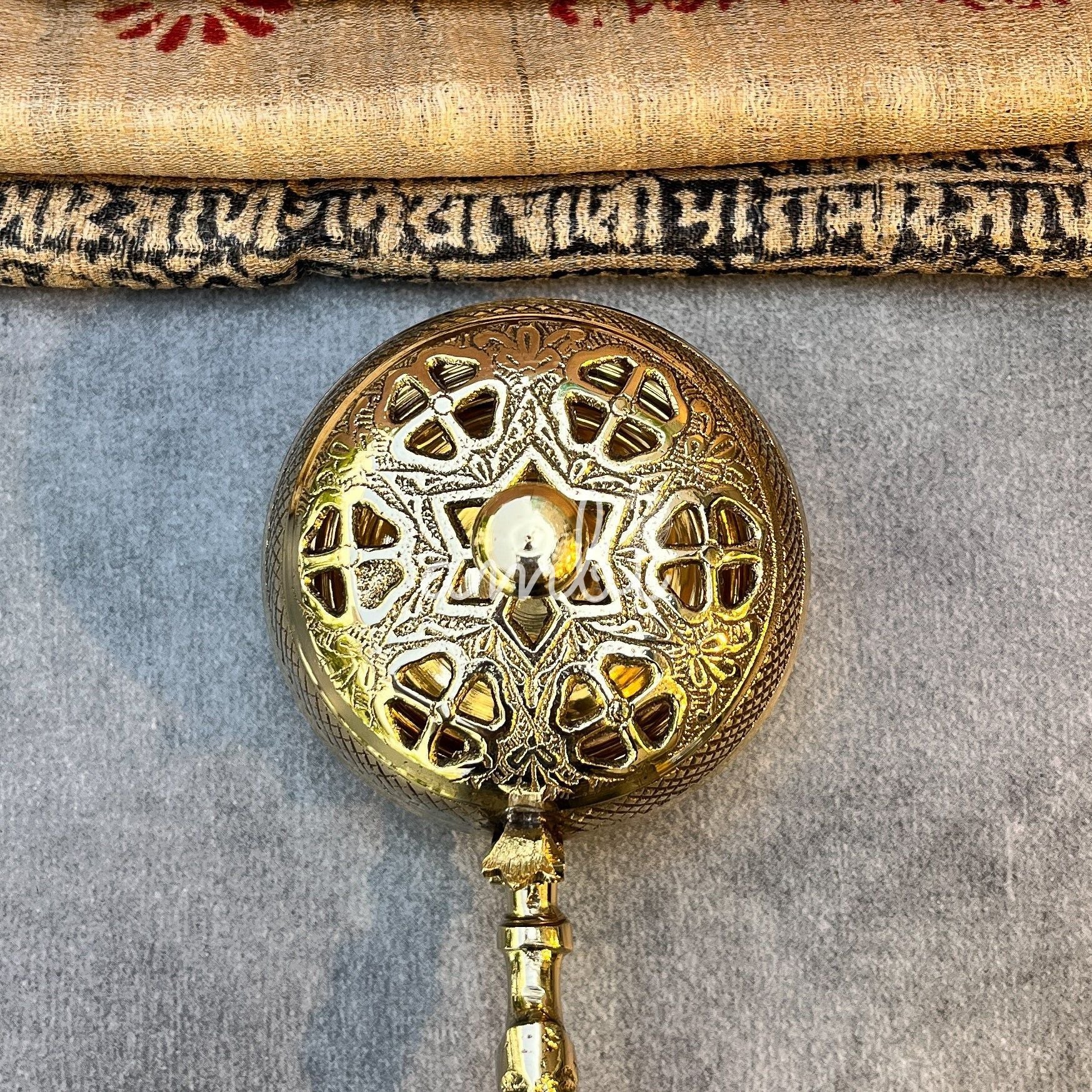 Ambi Regal Bloom Pure Brass Incense Burner (Dhoop Dani) / Dhuni with Handle
