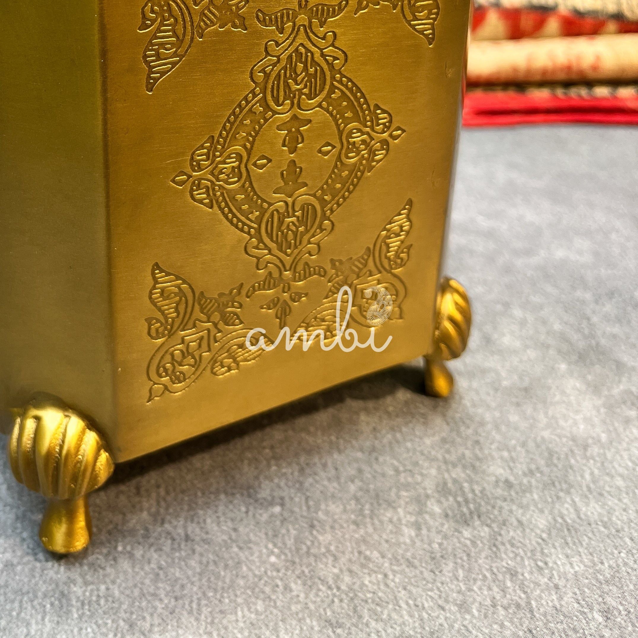 Ambi Pure Brass Heritage Birds Decorative Storage Box