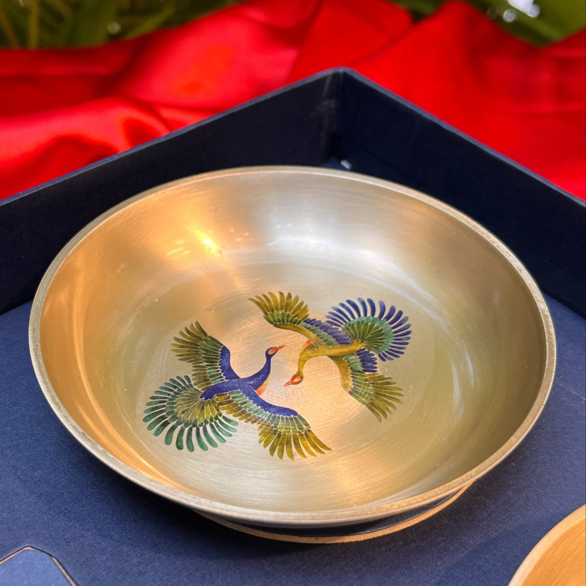 Kansa Dessert Plate & Elephant Spoon Set of 4 | Pattachitra Art | Premium Gift Box