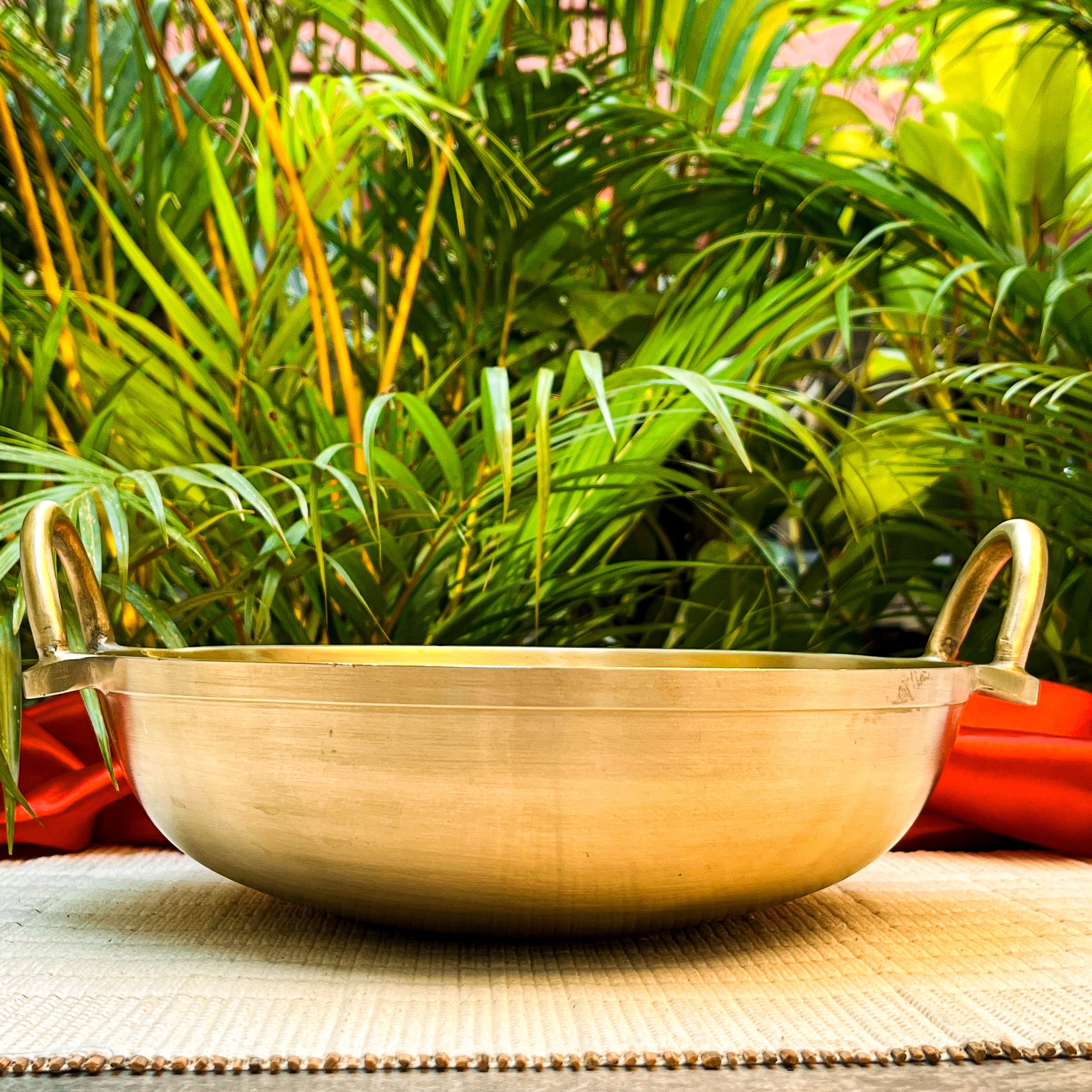 Ambi Home Pure Kansa Heavy Kadhai – Traditional South Indian Bronze Cookware