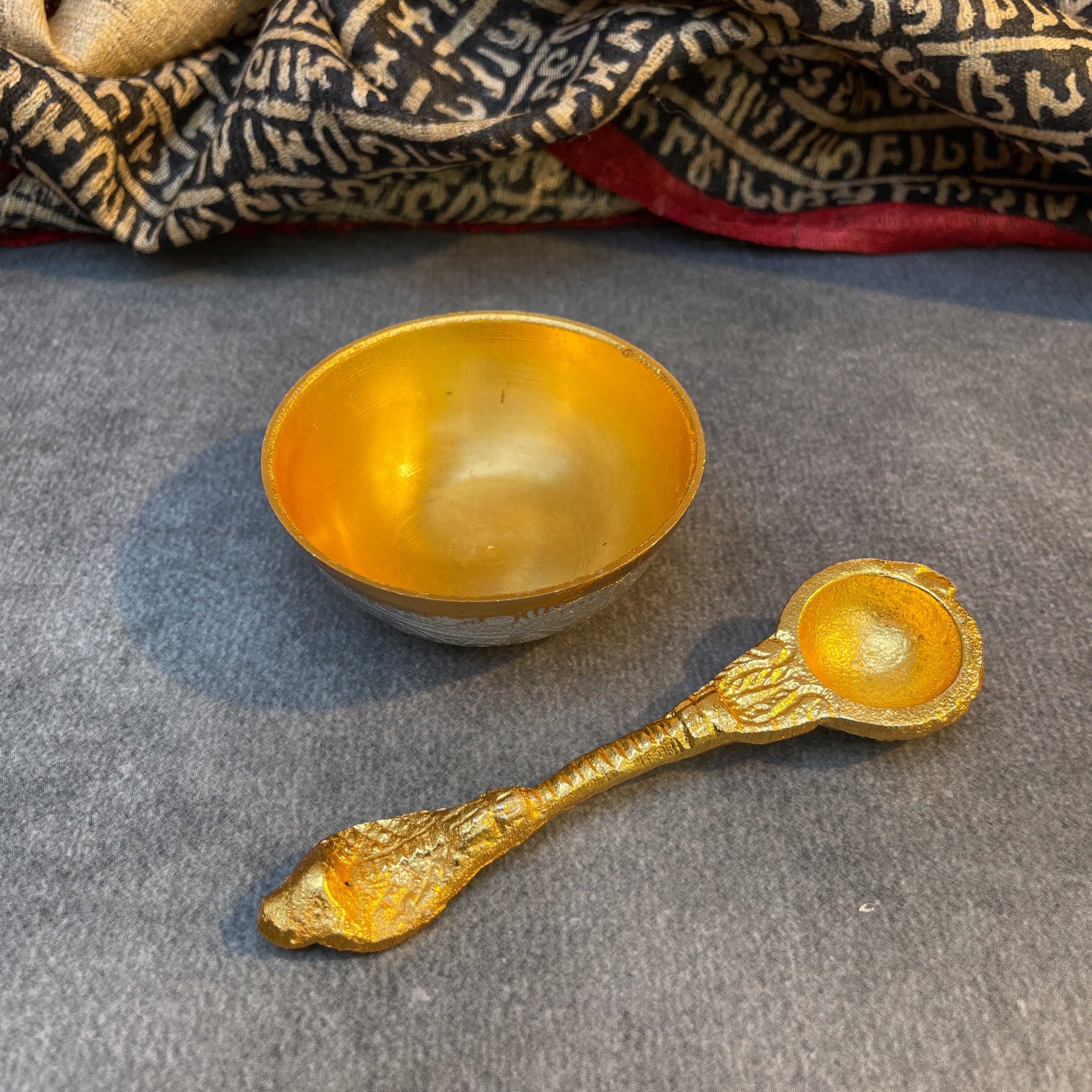 AMBI Pure Brass Puja Thali Set – Traditional Engraved Design