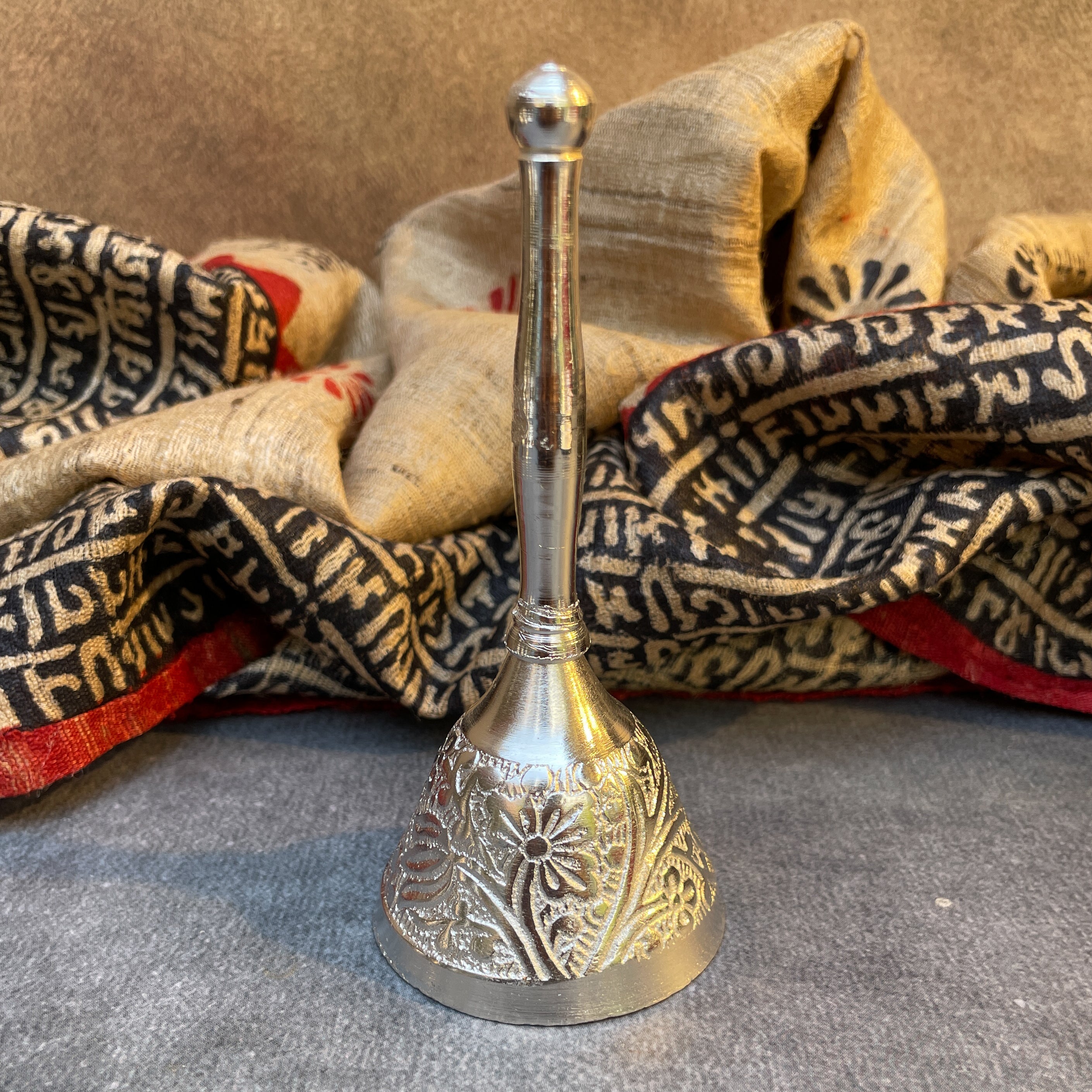 Ambi Silver-Plated Brass Puja Thali Set – Traditional Engraved | 450g