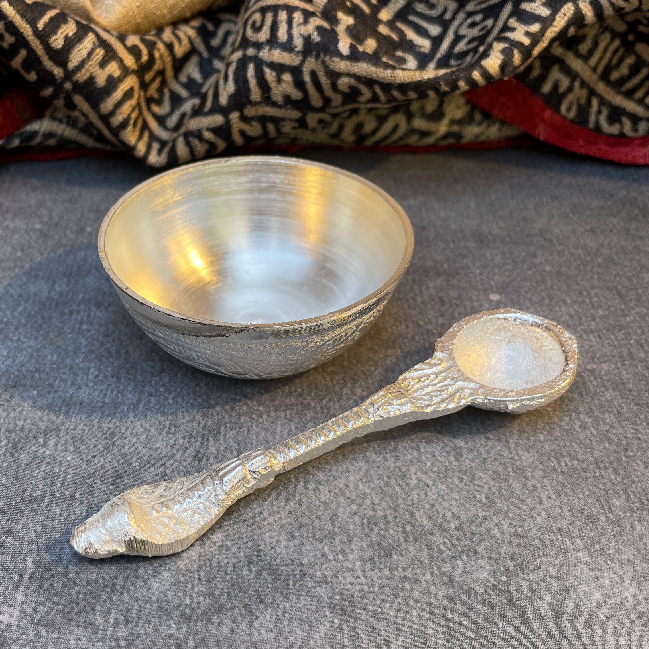 Ambi Silver-Plated Brass Puja Thali Set – Traditional Engraved | 450g