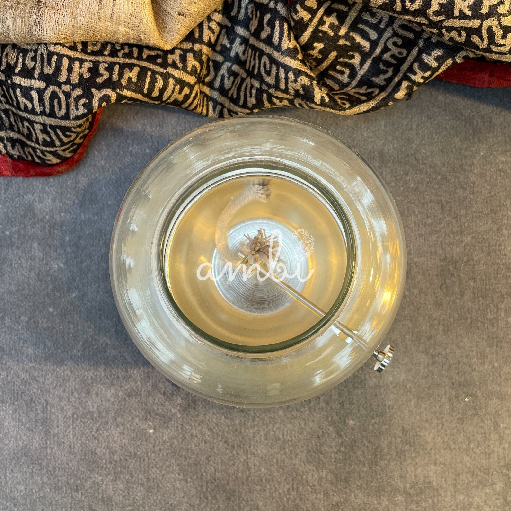 Ambi Akhand Jyot Silver Plated Brass Diya with Glass Shield