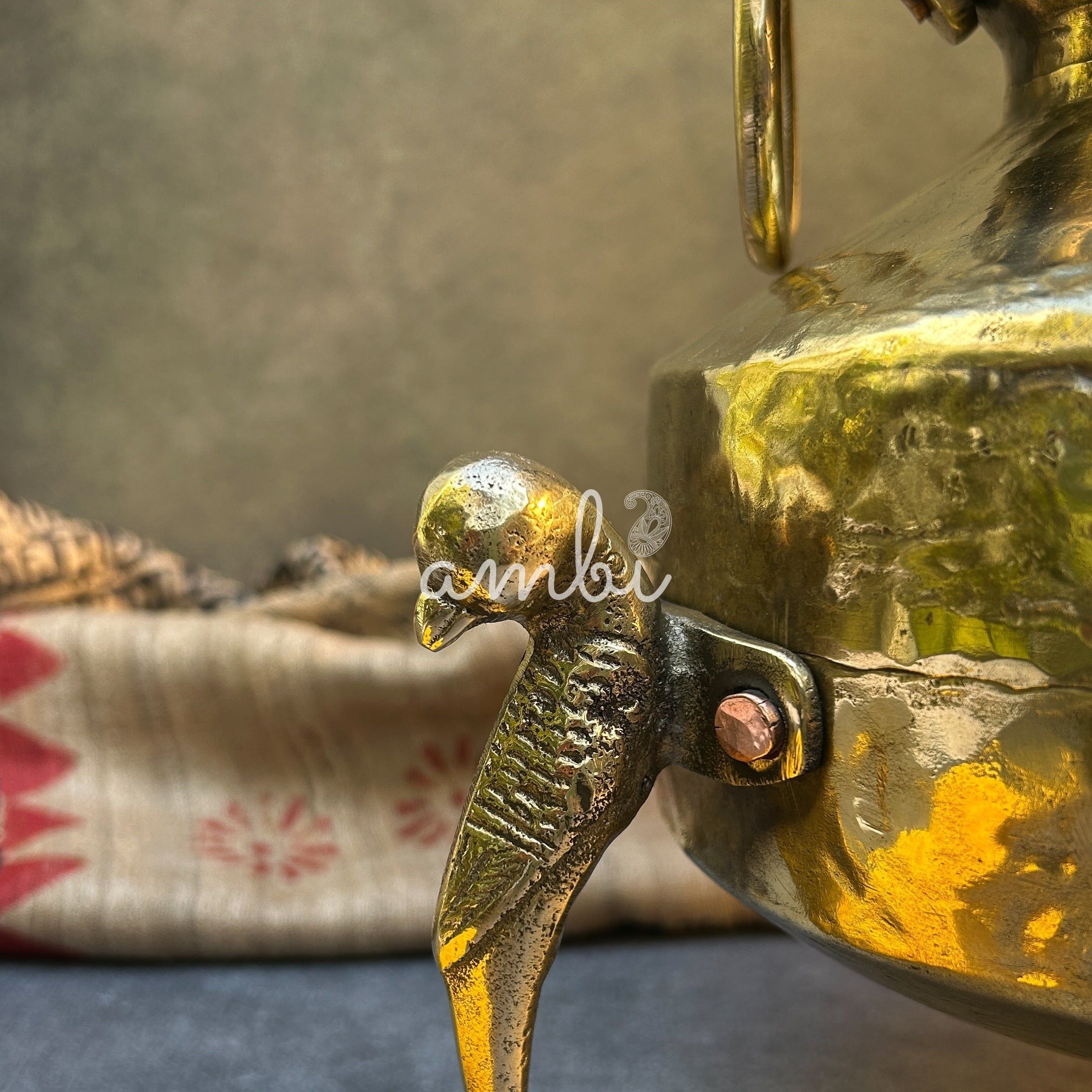 Ambi Vintage Brass Water Pot (Mataka) with Narrow Neck and on Legs