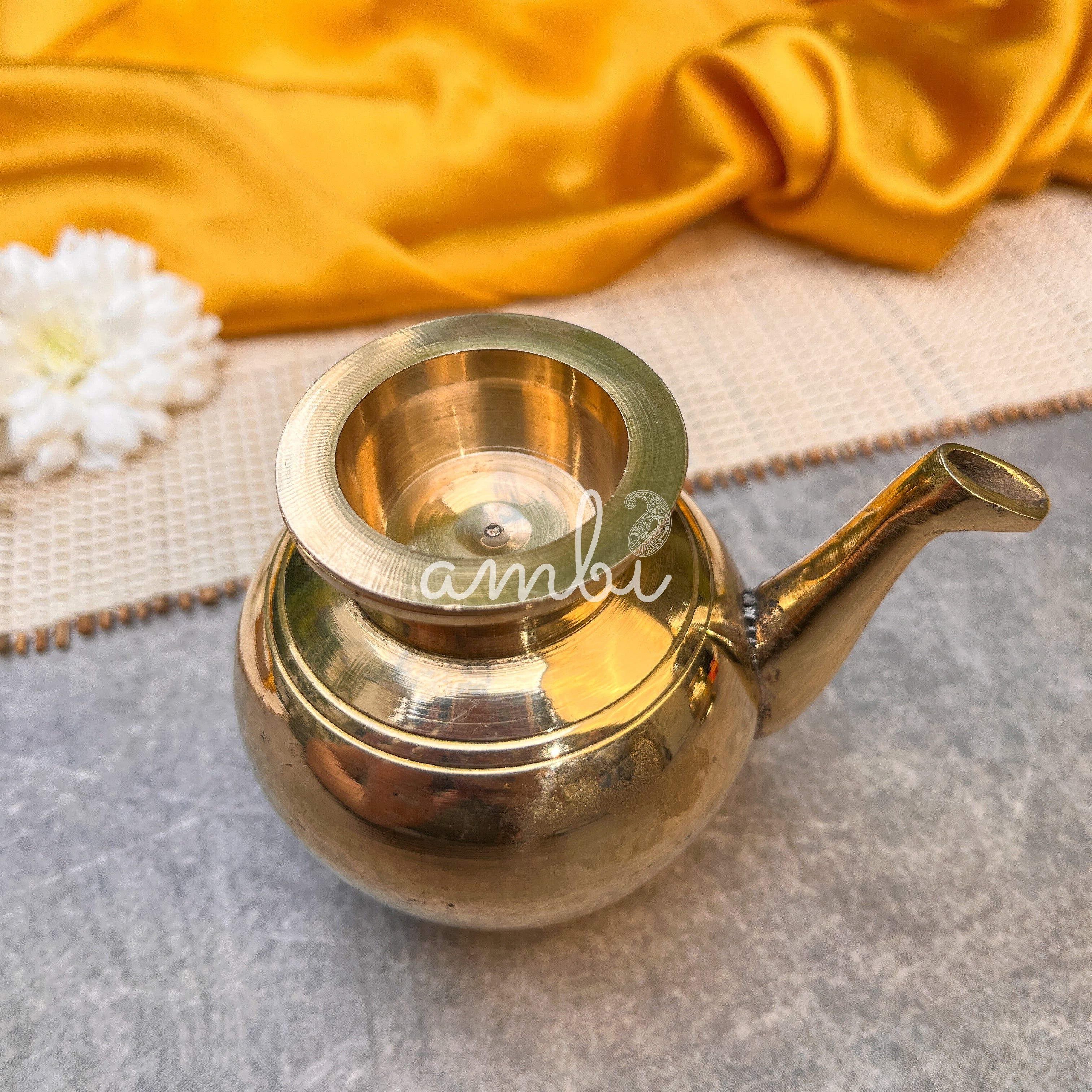 100 % Brass Kumbh Lota for Pooja / Abhishek or Water Storage With Long Spout-150ML