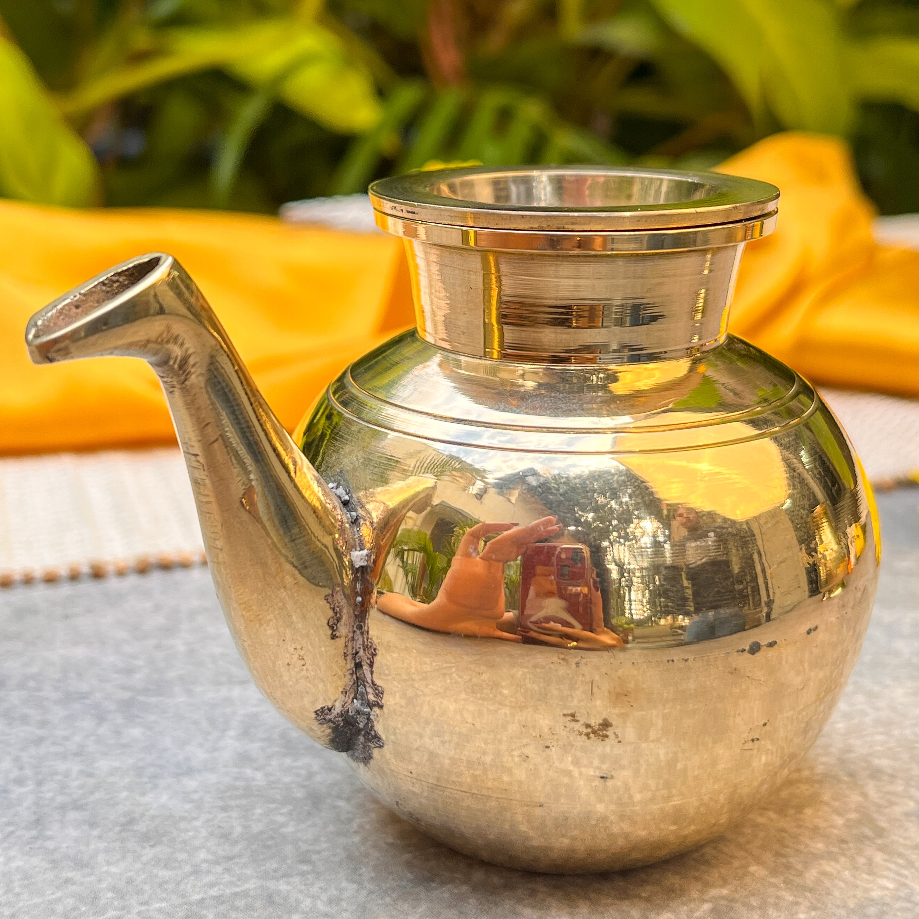 100 % Brass Kumbh Lota for Pooja / Abhishek or Water Storage With Long Spout | Capacity: 400–500 ML | Large