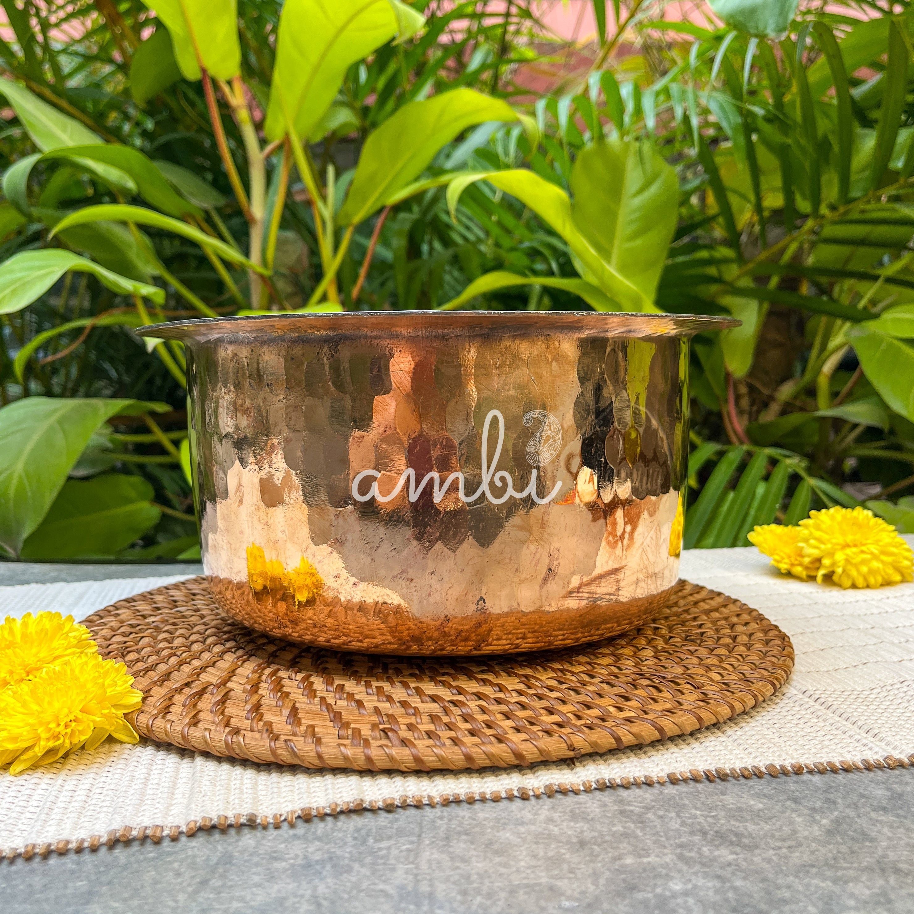 Beautiful Pure Copper Traditional Patila - Plain Design - 3.0 L