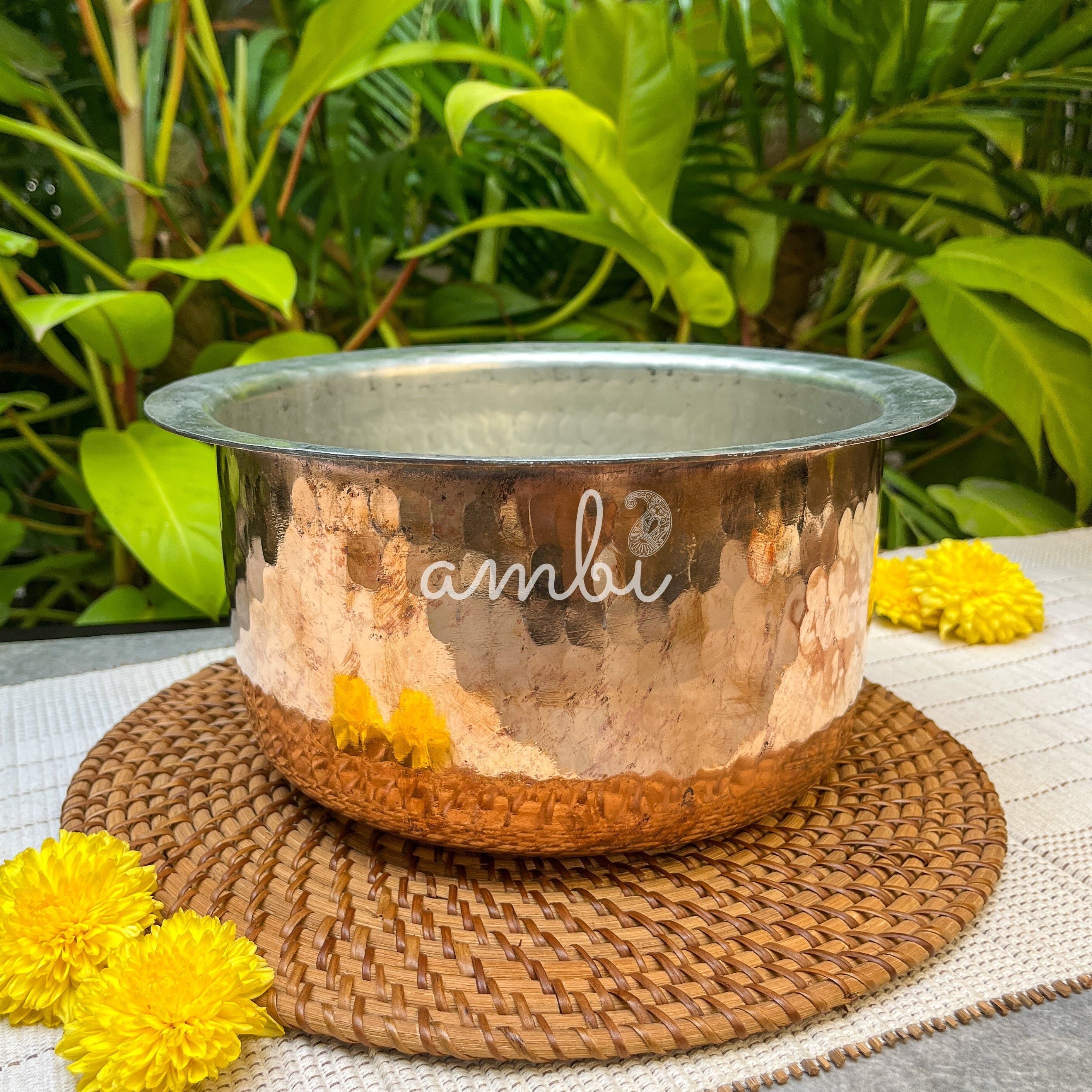 Beautiful Pure Copper Traditional Patila - Plain Design - 3.5 L