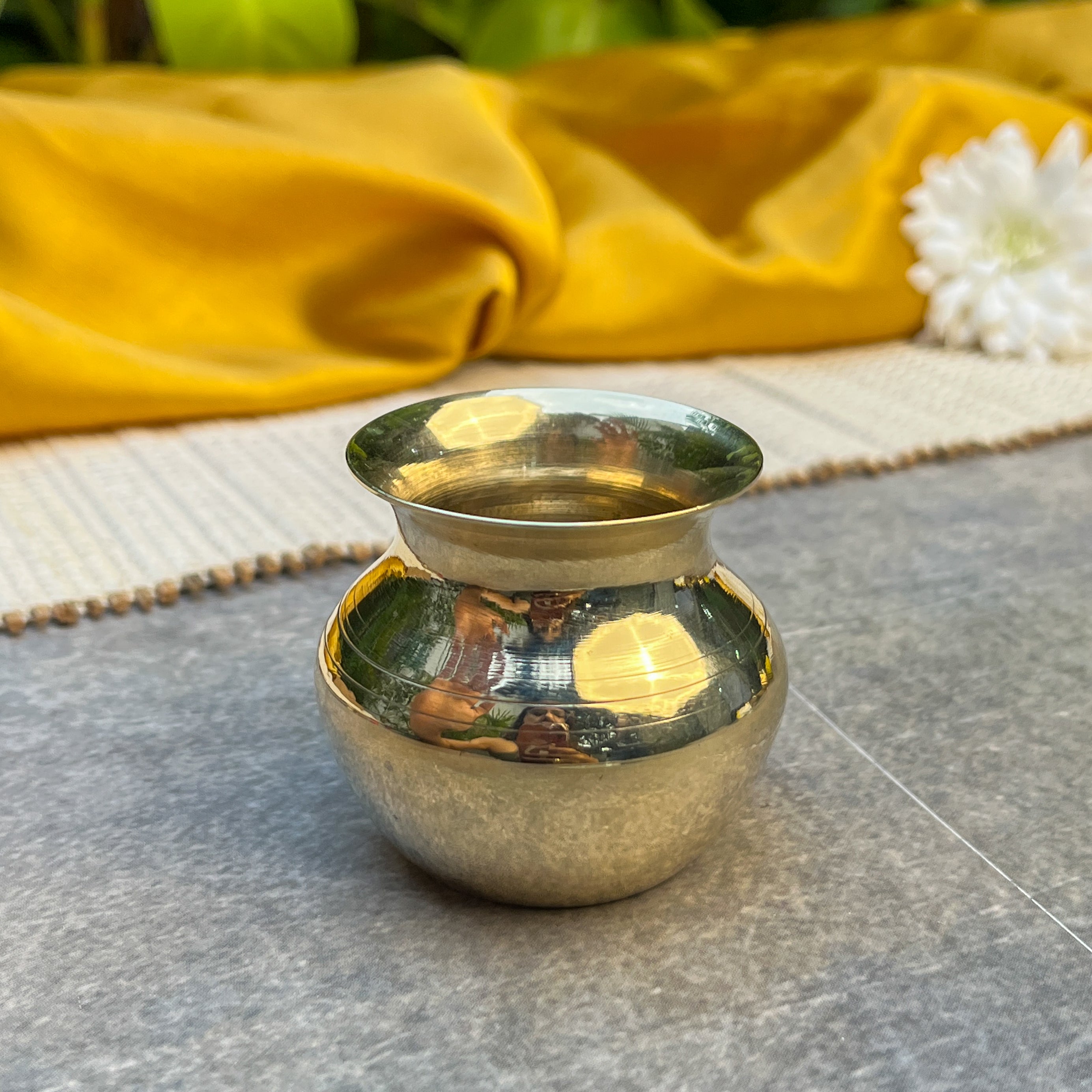Ambi 100% Pure Brass Madrasi Lota — Small 2 Inch | Pooja & Abhishek | Set of 2