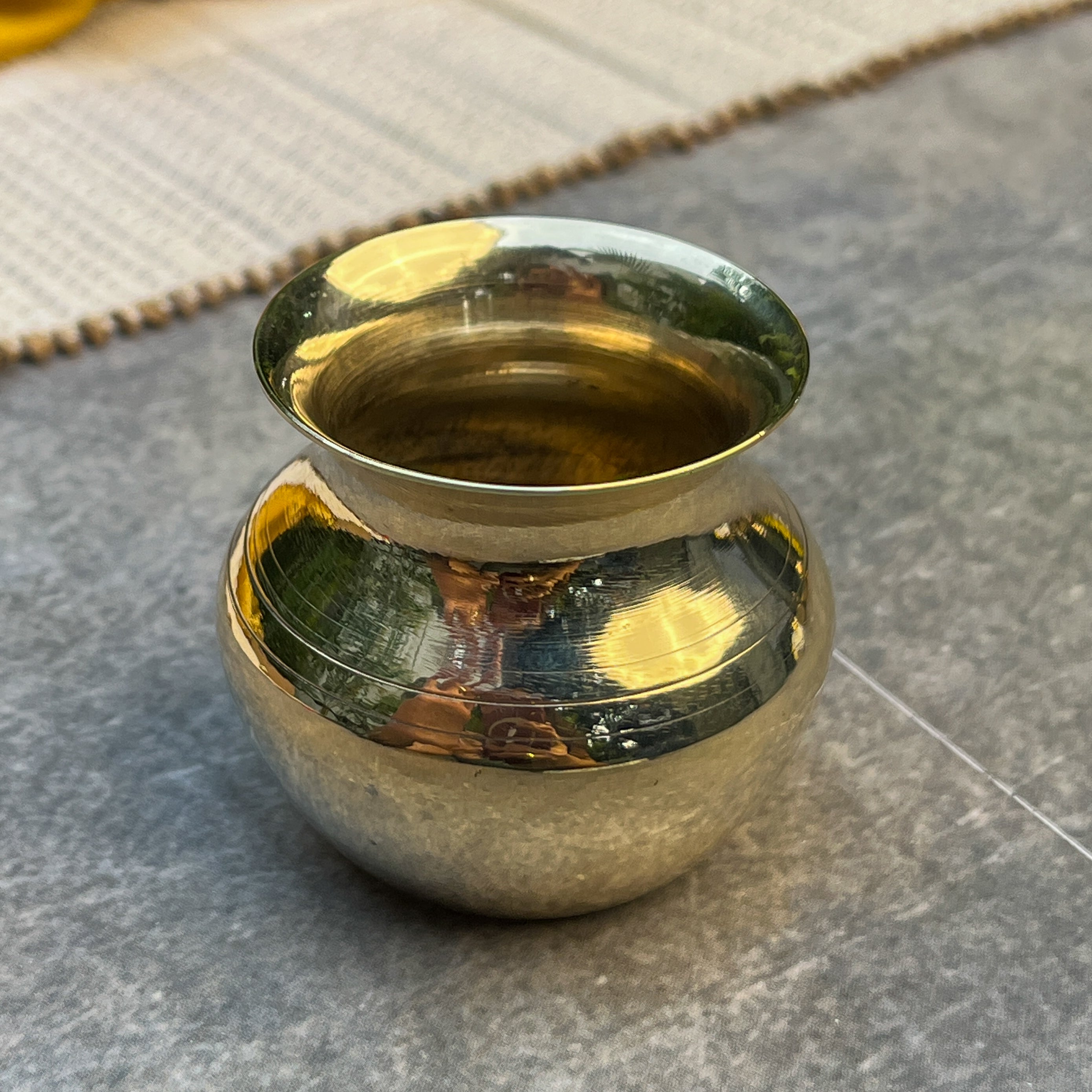 Ambi 100% Pure Brass Madrasi Lota — Small 2 Inch | Pooja & Abhishek | Set of 2
