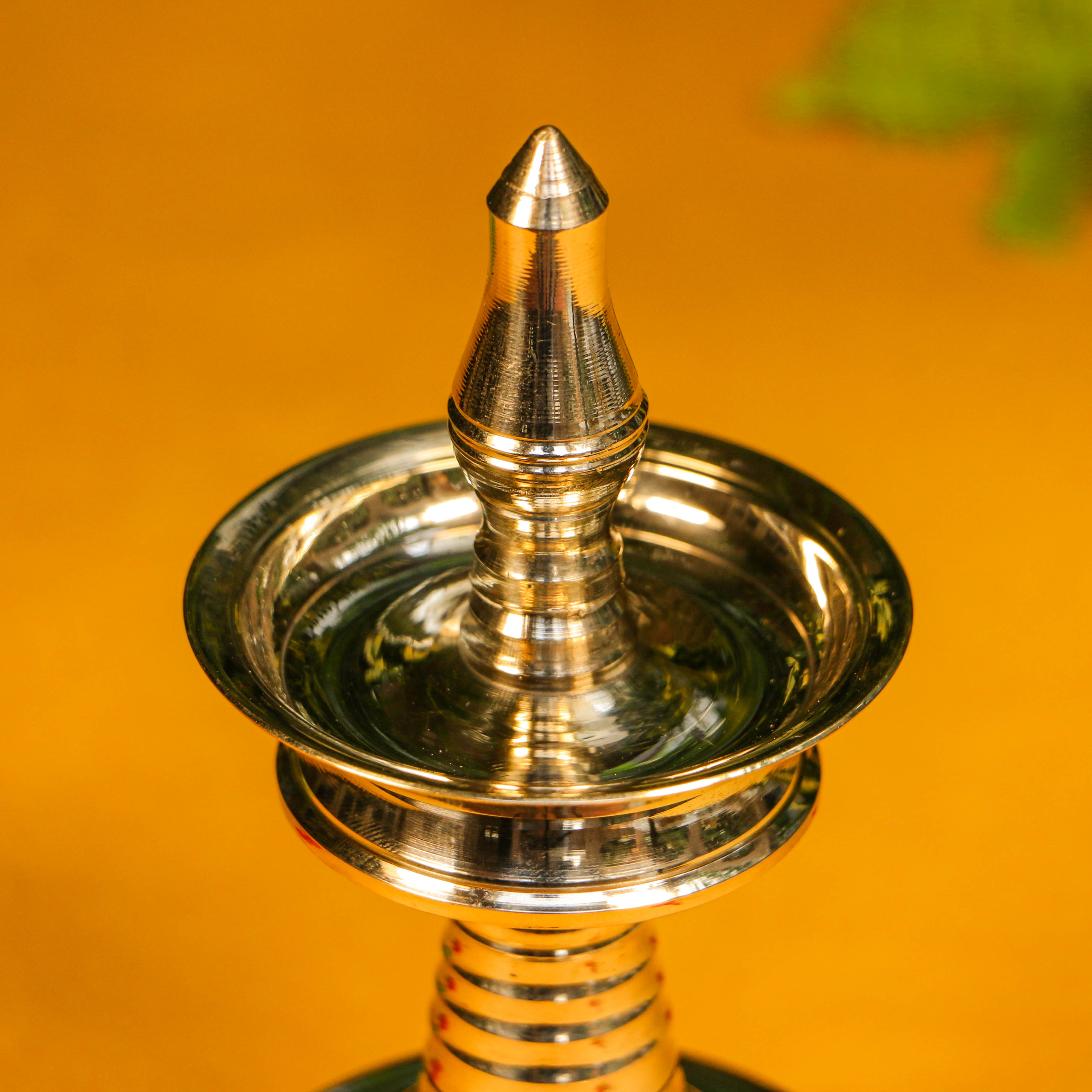 100% Pure Brass Pooja Mandala Deepam / Deepak / Diya - Medium Height - 12 cms