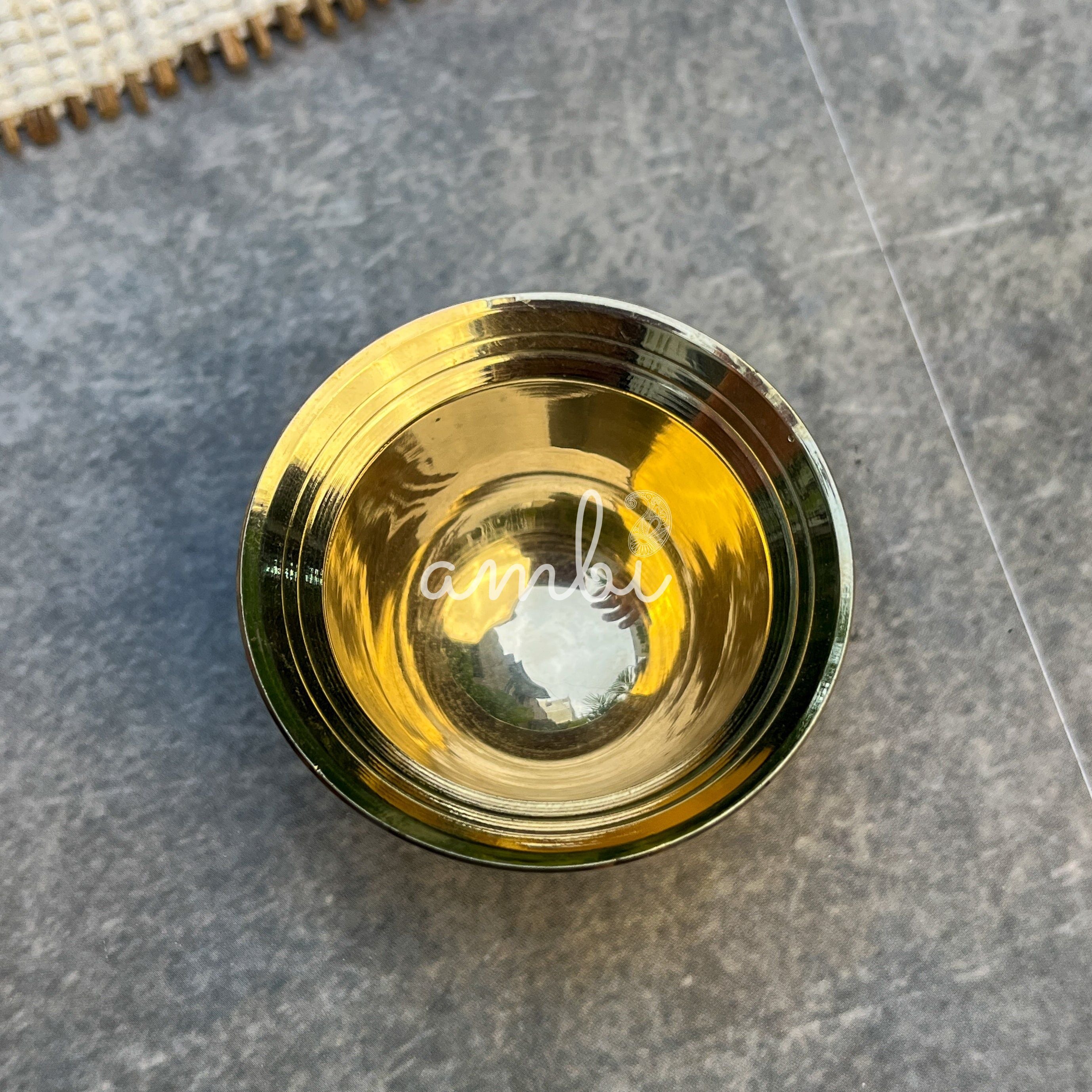 AMBI Pure 100% Brass Small Prasad Katori / Dip Bowl - Set of 4