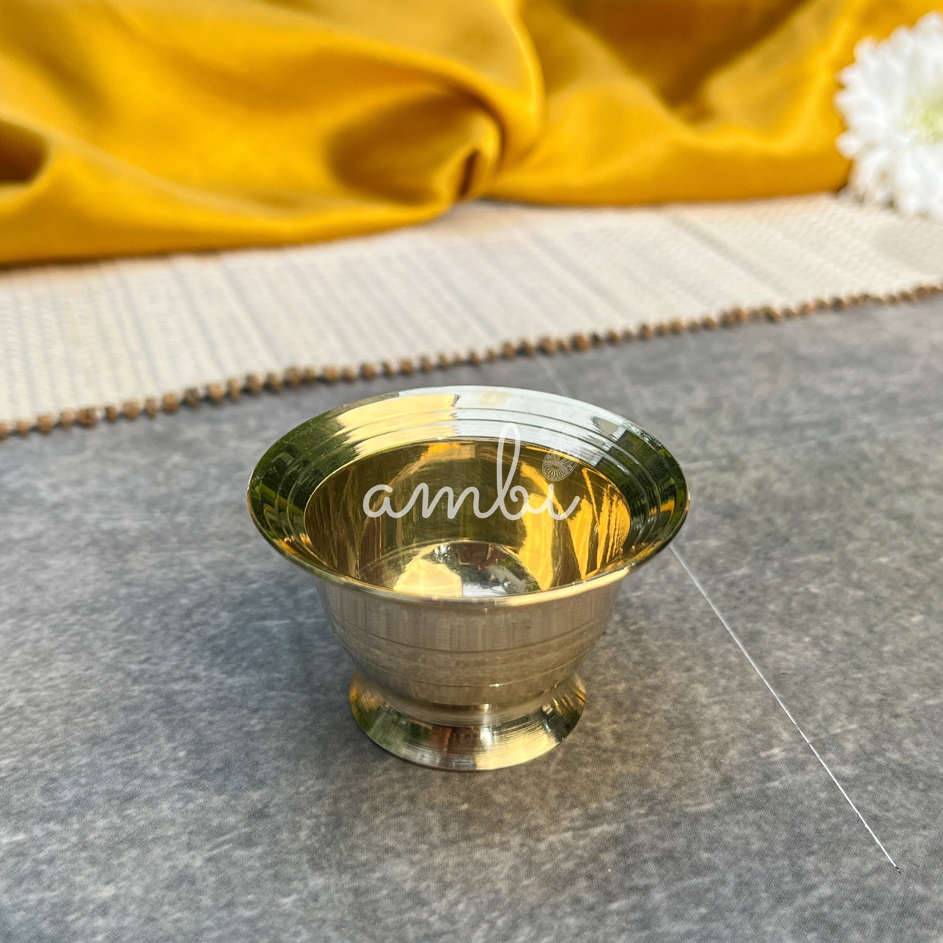 AMBI Pure 100% Brass Small Prasad Katori / Dip Bowl - Set of 4