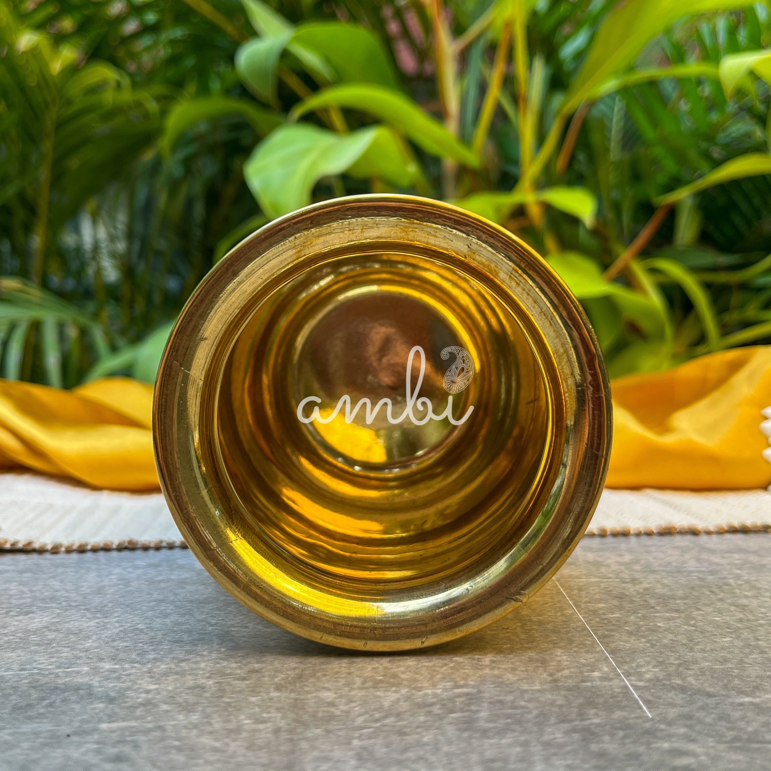Ambi Elegant Satari Pure 100% Brass Puja Lota (Medium) - 450 ML