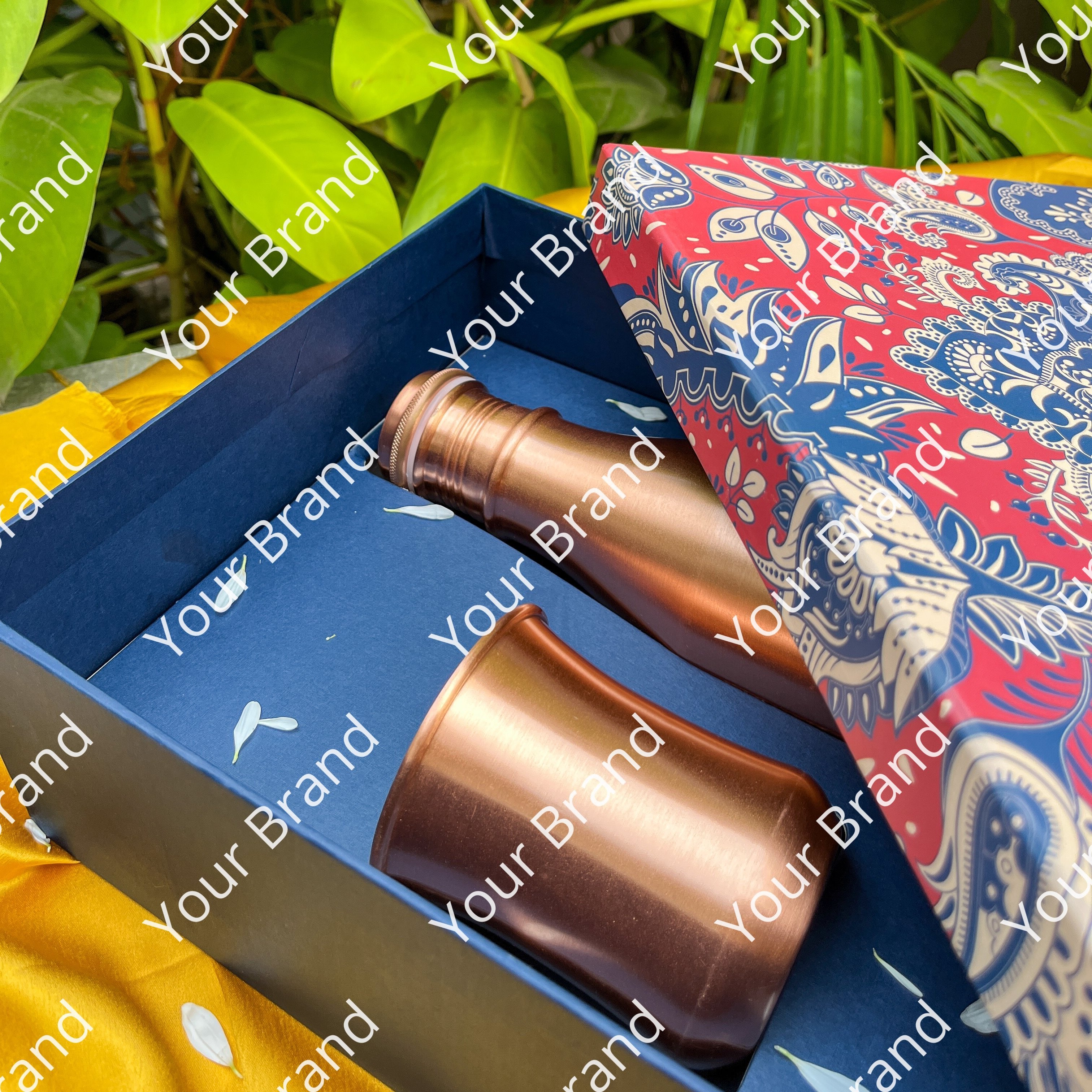 Ambi Pure Copper Bottle & Glass Set with Gift Box – Traditional Elegance (1 Bottle + 1 Glasses)